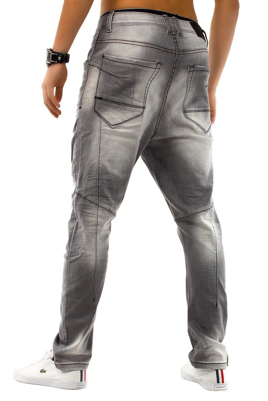 One Public Regular-fit-Jeans »1222« (bequem, 1-tlg., Knöpfe) Jeans Patched  Wave Walker grau online kaufen | OTTO