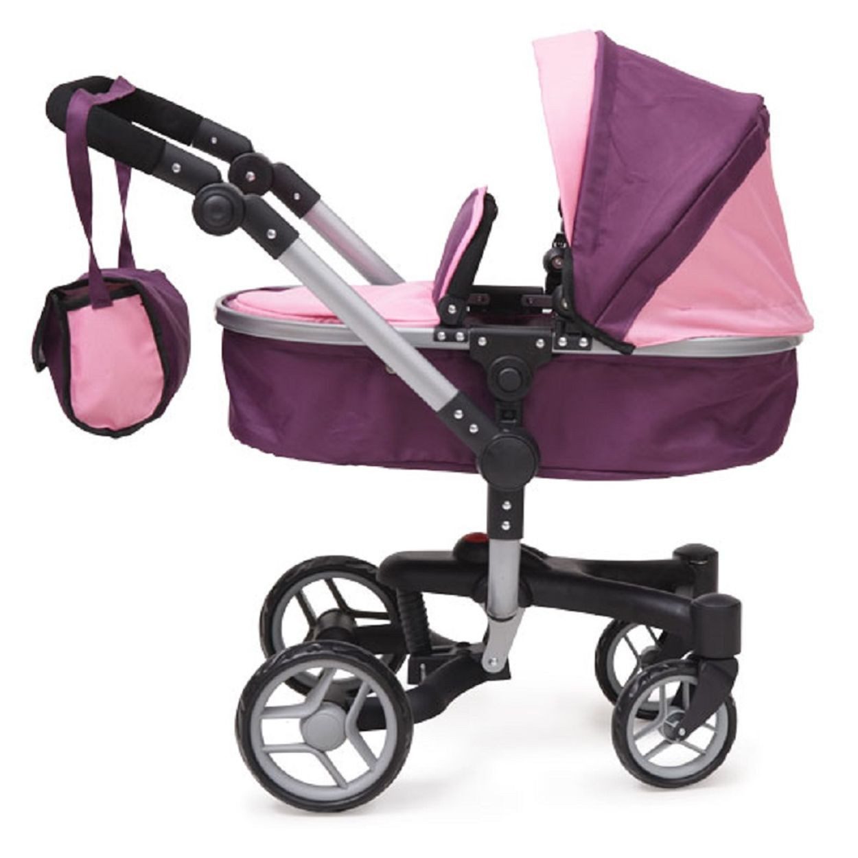 Moni Puppenbuggy Violette 9694, zusammenklappbar, Schwenkräder vorne, Sonnendach, ab 3 Jahren