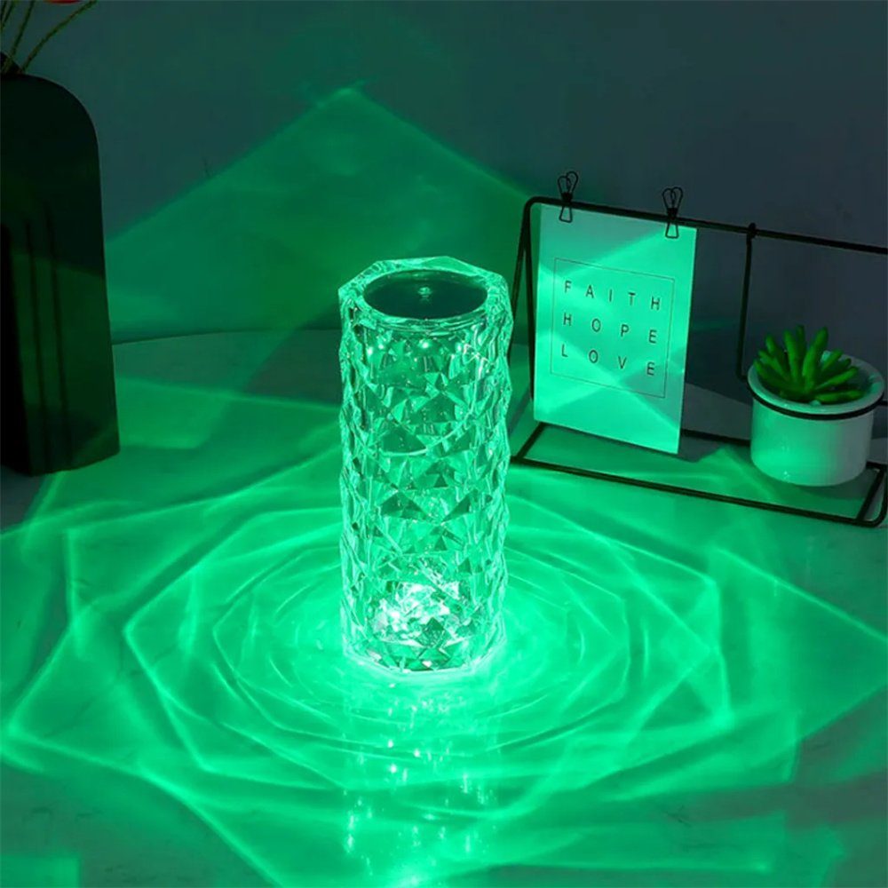 Schreibtischlampe Farbwechsel Diamant Kristall-Touch-Tischlampe, USB 16 LED Lampe, DAYUT