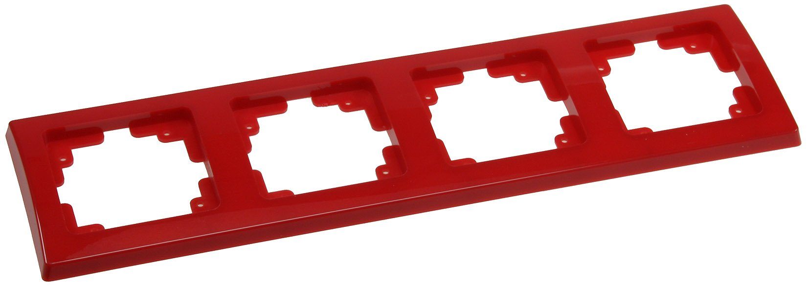 Steckdose rot 4-fach DELPHI Rahmen, ChiliTec