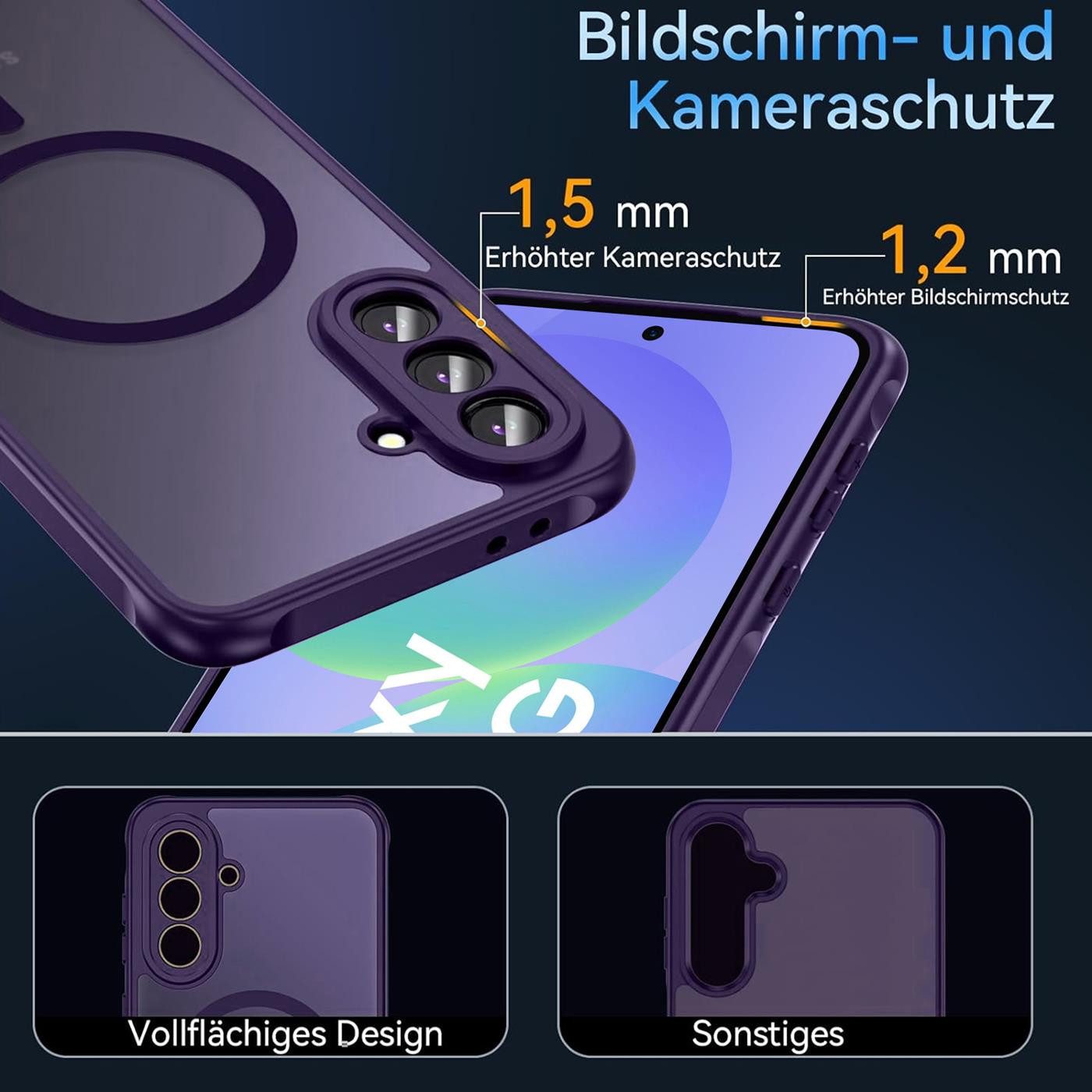 CoolGadget Handyhülle Magnet-Hülle für Samsung Galaxy A56 5G Schutzhülle magnetisch 6,7 Zoll, Hülle Matt Stoßfest kompatibel mit QI-Laden Zubehör Kameraschutz Case
