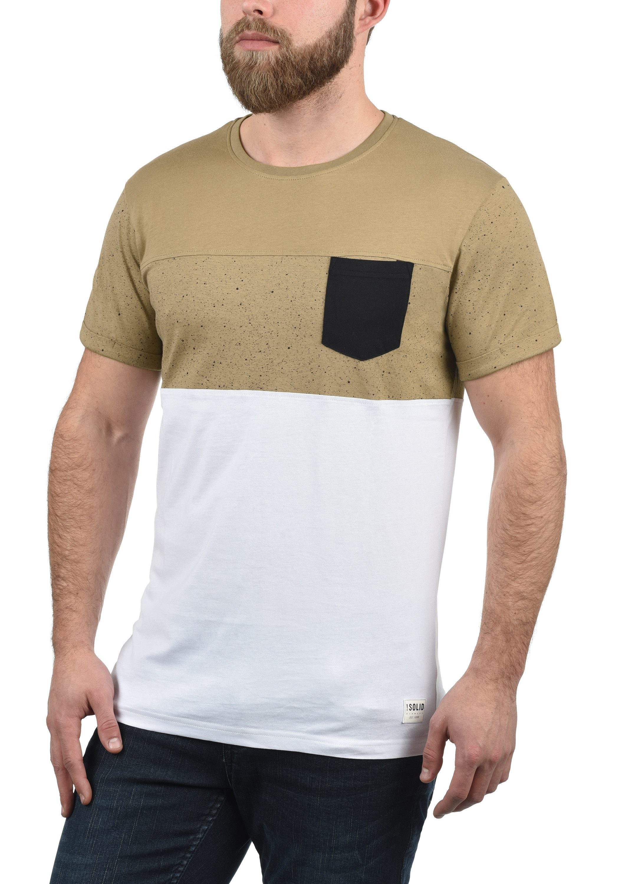 !Solid Rundhalsshirt SDKold Kurzarmshirt mit Brusttasche günstig online kaufen