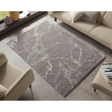 Teppich Hochflor Teppich MAYRIn-Grau Creme, MINT RUGS, rechteckig, Höhe: 30 mm