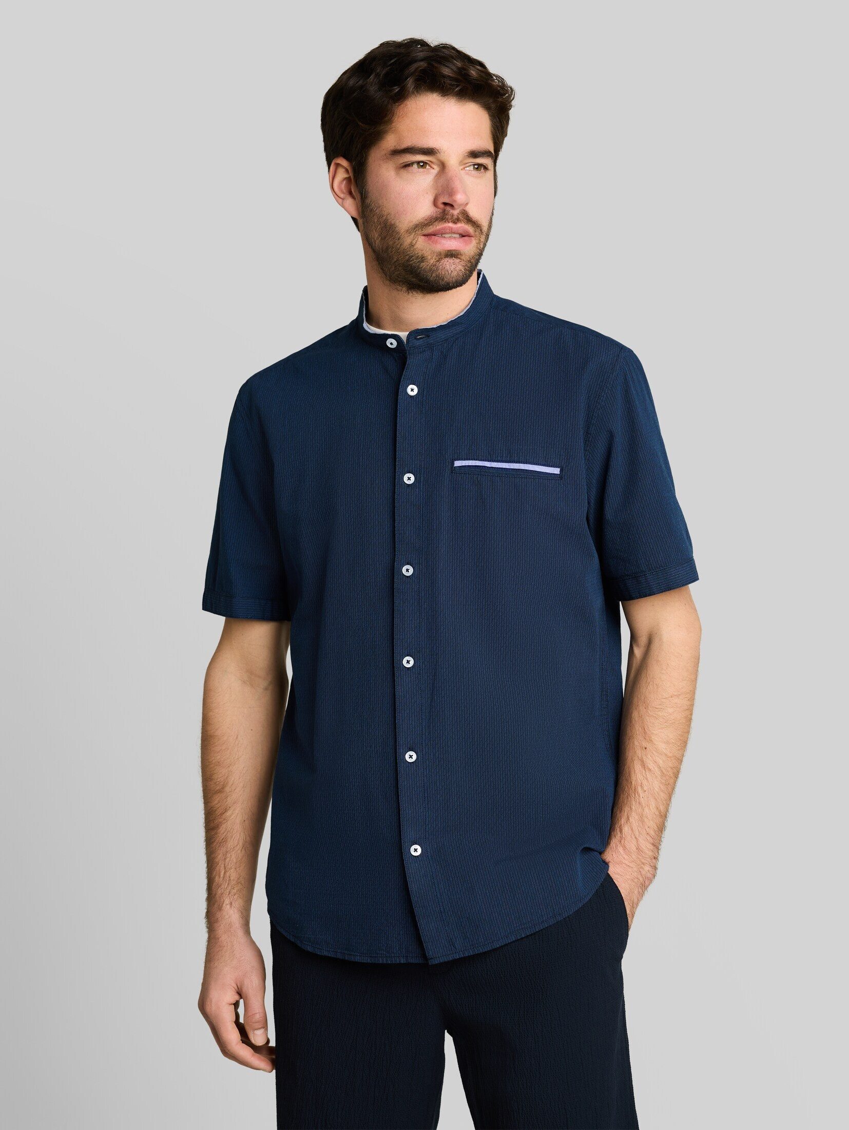 TOM TAILOR Kurzarmhemd Blusen & Shirts Regular Fit Kurzarmhemd mit Stehkragen