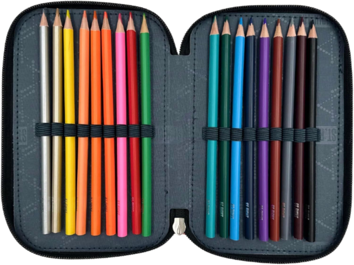 GOLDKIDS Federmäppchen 3 Fächer - Mäppchen für Mädchen und Jungen -, (Federmappe 3-Fach Federtasche, 1-tlg., Gefüllte Schüleretui 46-teilig), Schulmäppchen und Hausaufgabenheft - Classic Ball Motiv