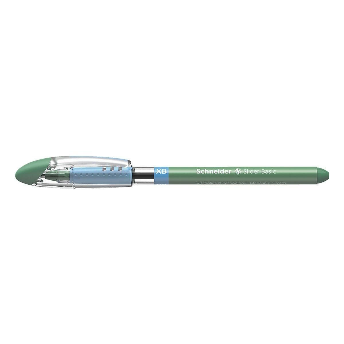 Schneider Kugelschreiber Slider XB 1512, (XB) grün mit Kappe, Strichbreite: 0,7 mm