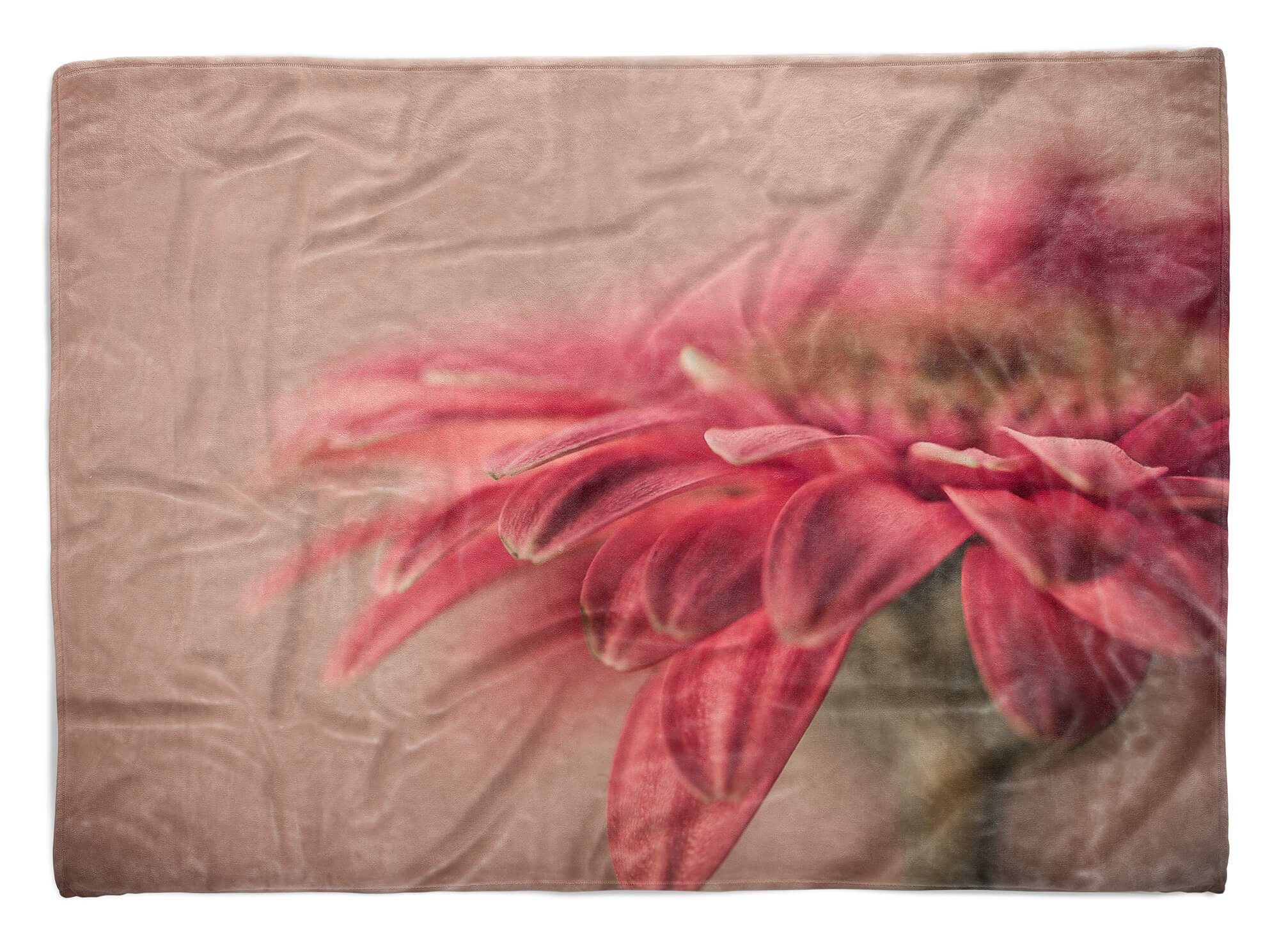 Sinus Art Handtücher Handtuch Strandhandtuch Saunatuch Kuscheldecke mit Fotomotiv Rote Blume Blüte N, Baumwolle-Polyester-Mix (1-St), Handtuch
