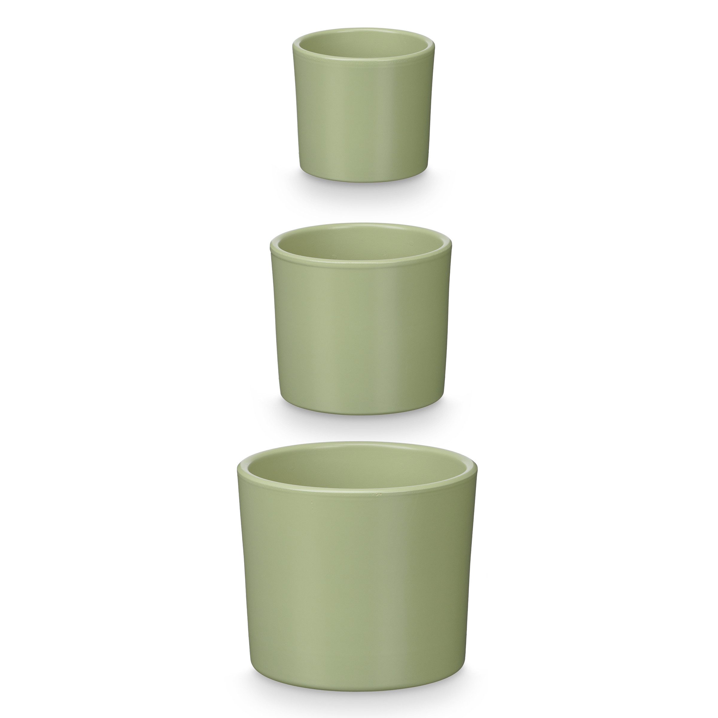 Ibergarden Blumentopf Blumentöpfe aus Keramik, 3 Stück, Ø 14, 17, 22 cm