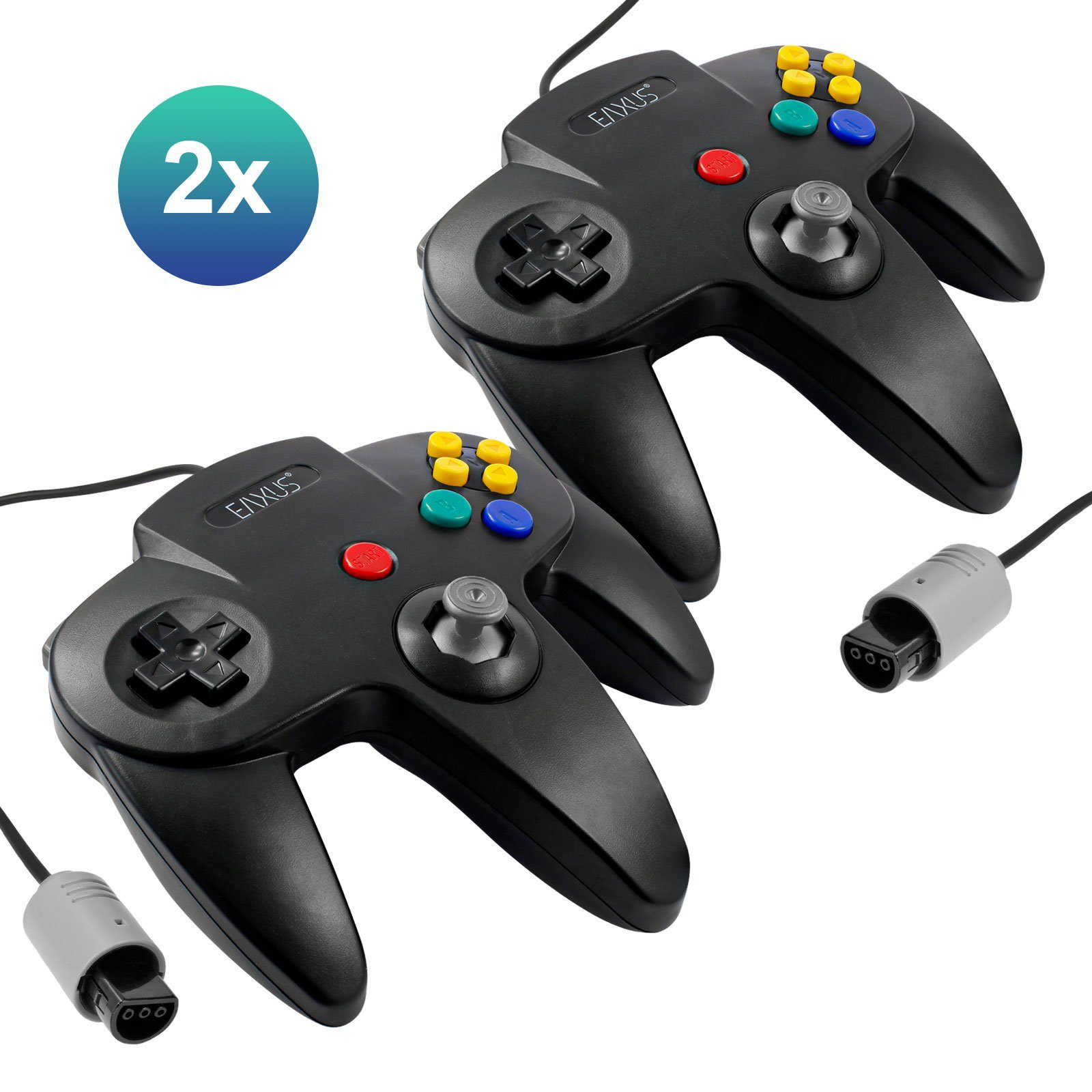 Gamepad für Nintendo 64 in Schwarz/Grau Controller