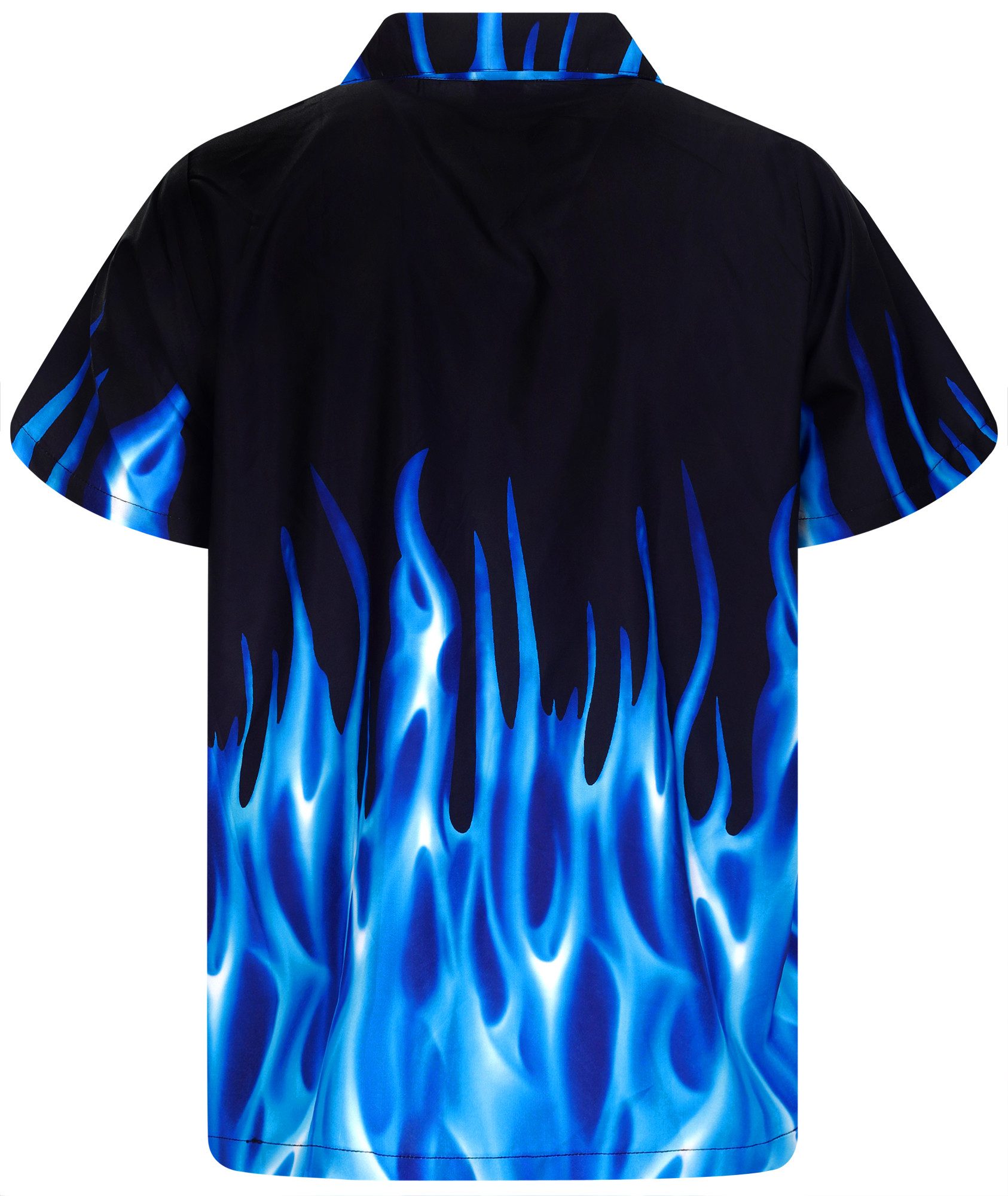 King Kameha Hawaiihemd "Flames" Funky Hawaii-Hemd Herren Kurzarm Front-Tasche Stylish
