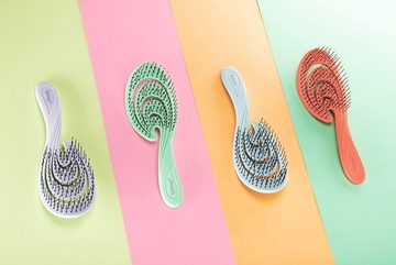 Ninabella Haarbürste für Locken, Lange & Nasse Haare, aus Recyceltem Material, Rot, Bio Haarbürste für Damen, Männer, Kinder, Entwirrbürste Ohne Ziepen