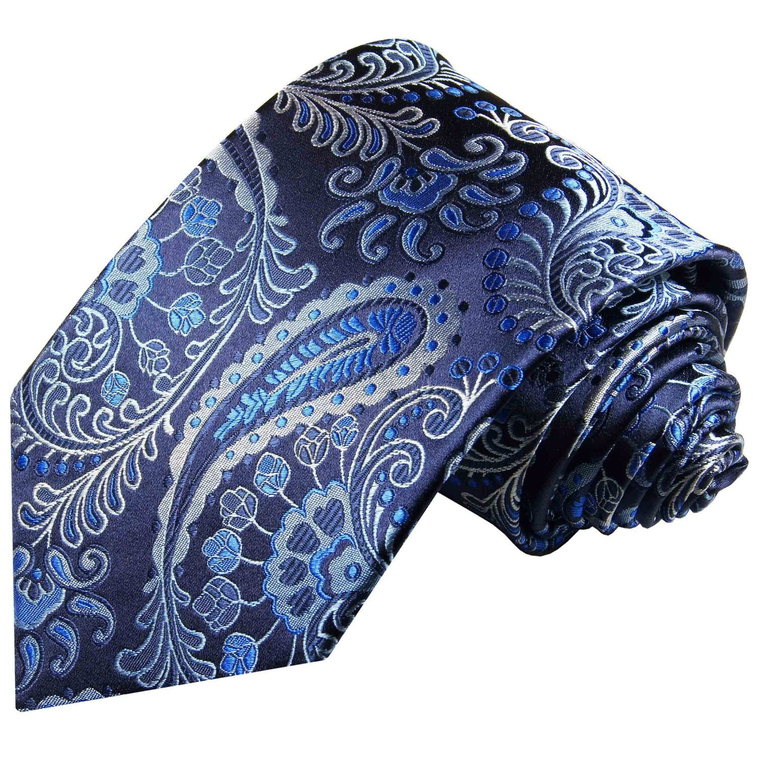 paisley Elegante (6cm), Seide Krawatte Schlips 100% Malone 551 Hochzeit blau Seidenkrawatte Paul Schmal Herren