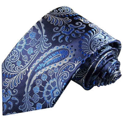 Paul Malone Krawatte Elegante Seidenkrawatte Herren Schlips paisley Hochzeit 100% Seide Breit (8cm), blau 551