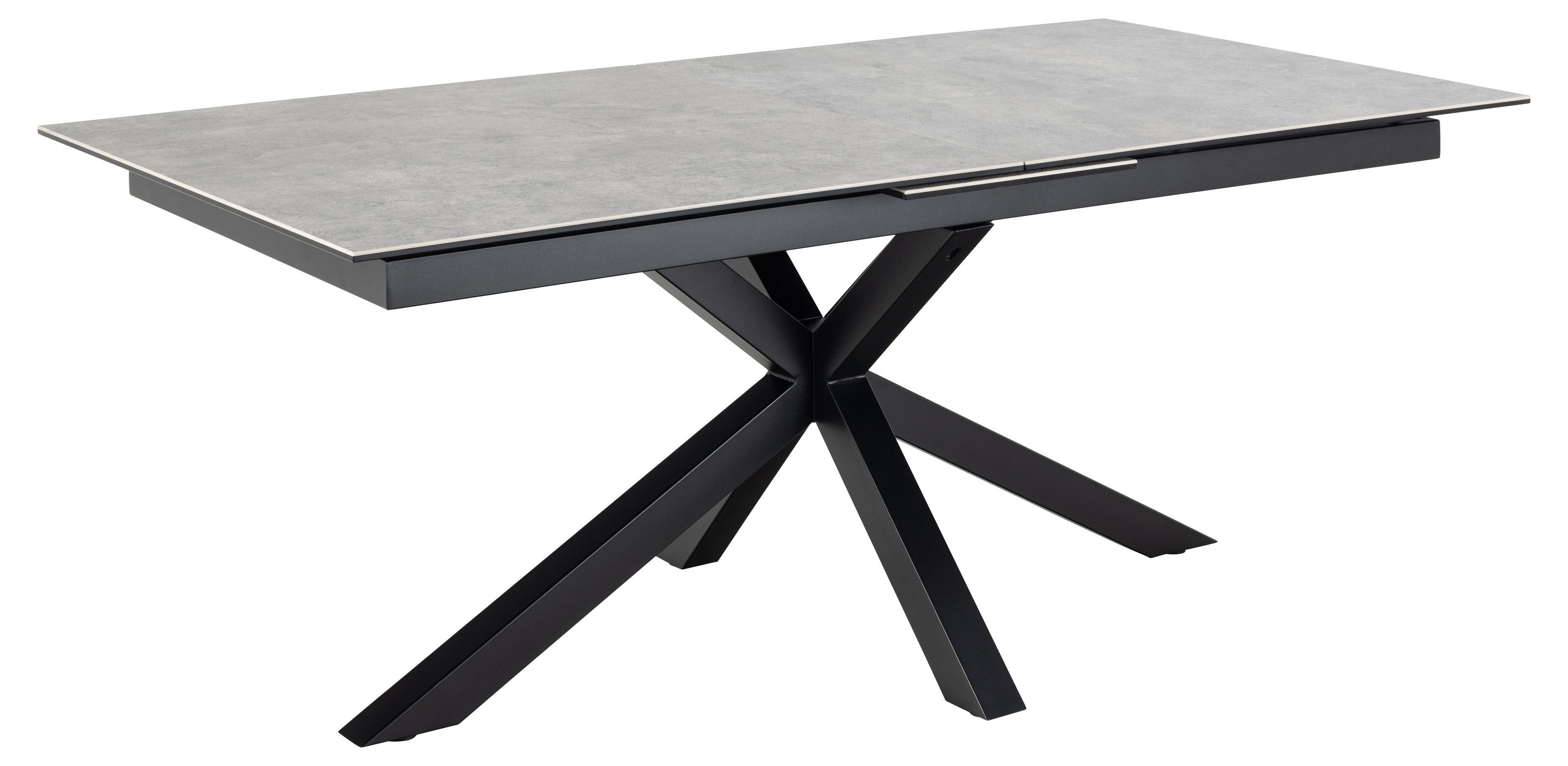 freiraum Kulissentisch Heaven, (ausziehbar bis 240cm), Grau, Glas-Keramik - 200(240)x76x100cm (BxHxT)