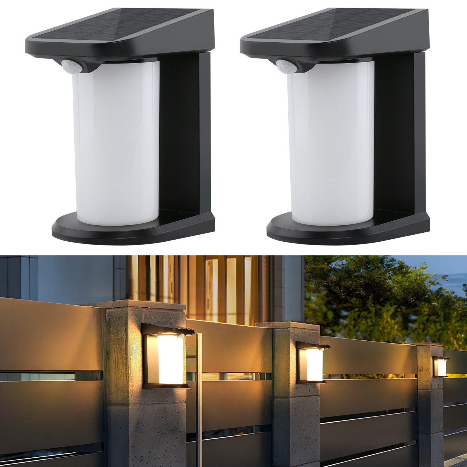 Nettlife LED Außen-Wandleuchte mit Bewegungsmelder Solarleuchte Garten 2 Mo günstig online kaufen