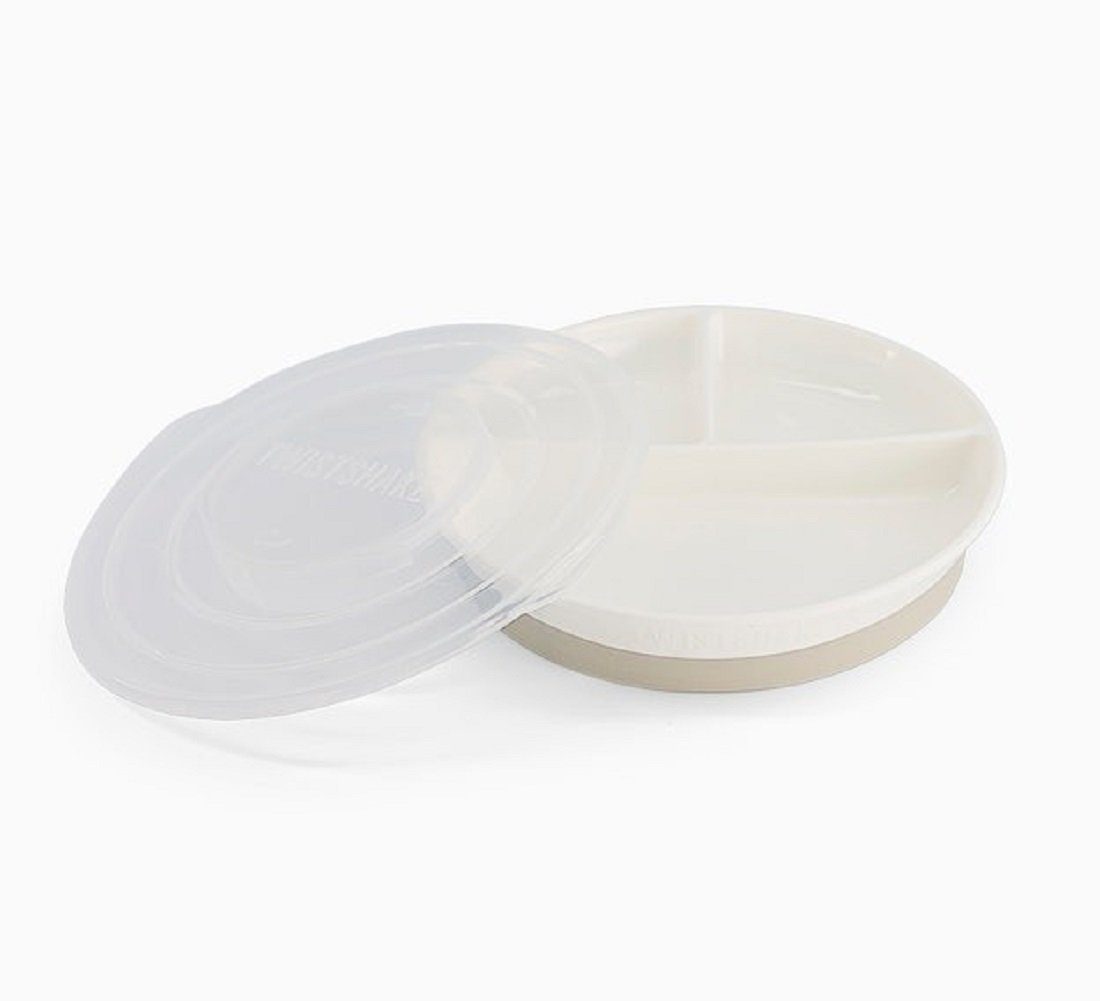 Twistshake Babygeschirr-Set - Geteilter Teller + Besteck BPA-frei Rosa