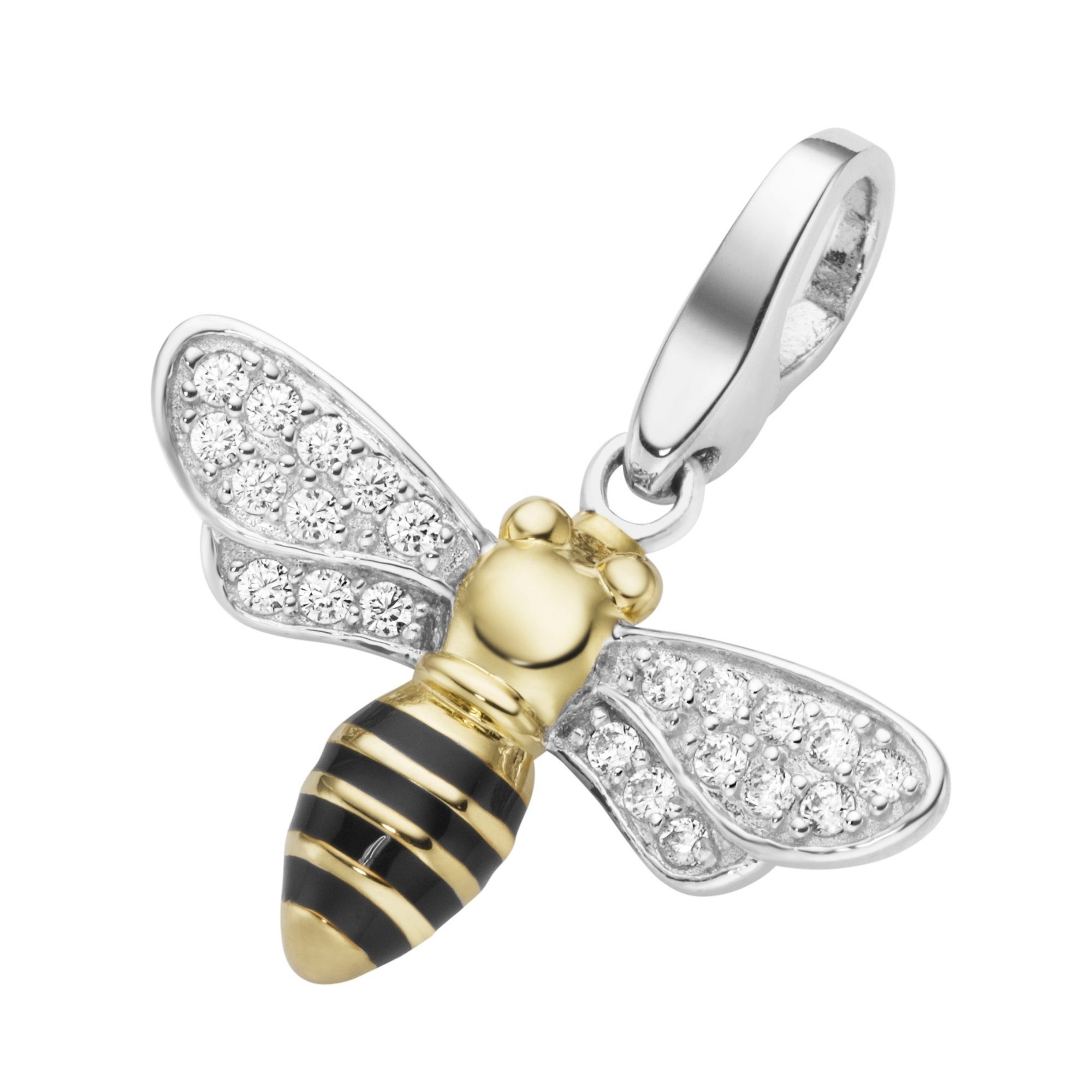 GIORGIO MARTELLO MILANO Charm-Einhänger Biene mit Zirkonia, Silber 925