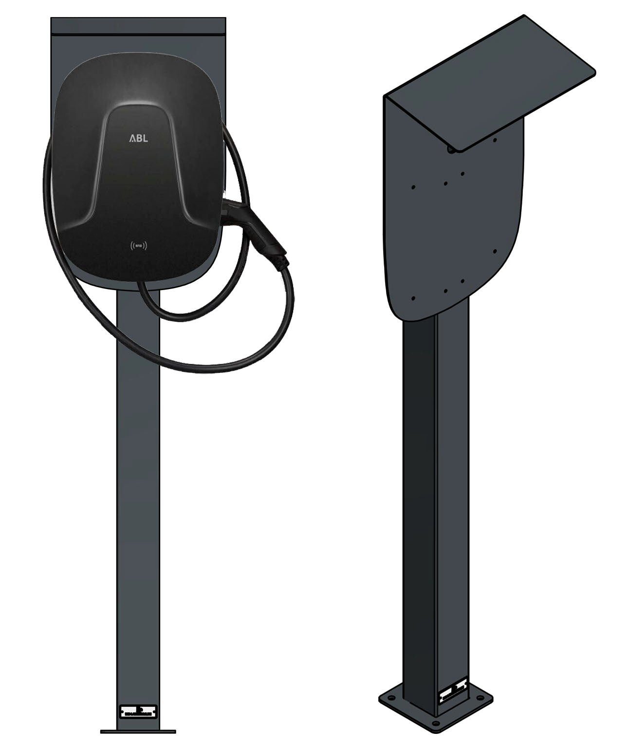 DIELADESÄULE.DE Ladesäule passend für ABL EMH2 Wallbox mit Dach