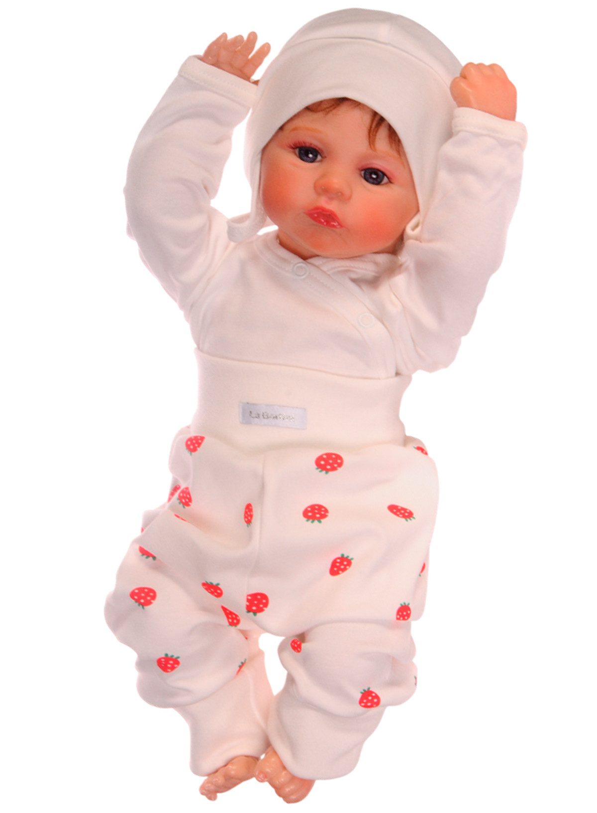 Erstausstattungspaket Baby Anzug Body Hose Mütze set in Creme Erstlingsset für Mädchen