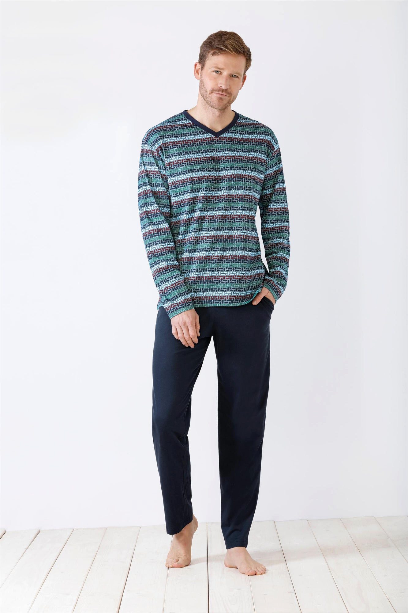 Hajo Schlafanzug Herren Schlafanzug Premium Cotton Single Jersey günstig online kaufen