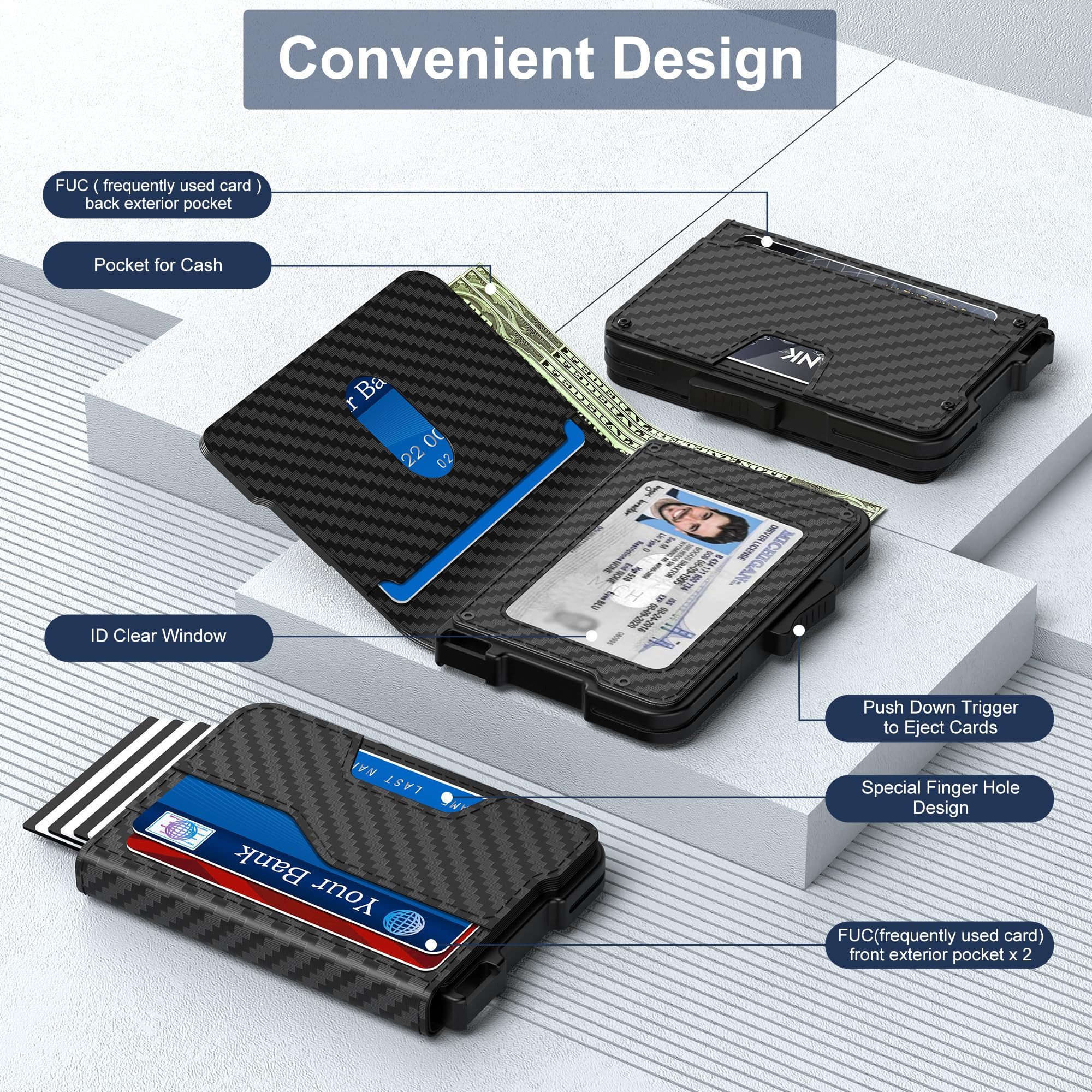 Forrlite Geldbörse Slim Wallet, Portemonnaie Herren klein, Carbon Geldbörse günstig online kaufen