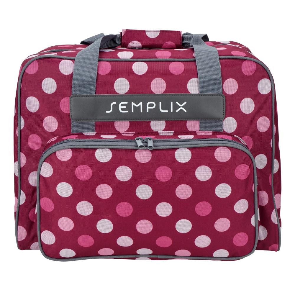 Semplix Nähmaschinentasche - Nähmaschinentasche Polka Dots (beere/rosa)