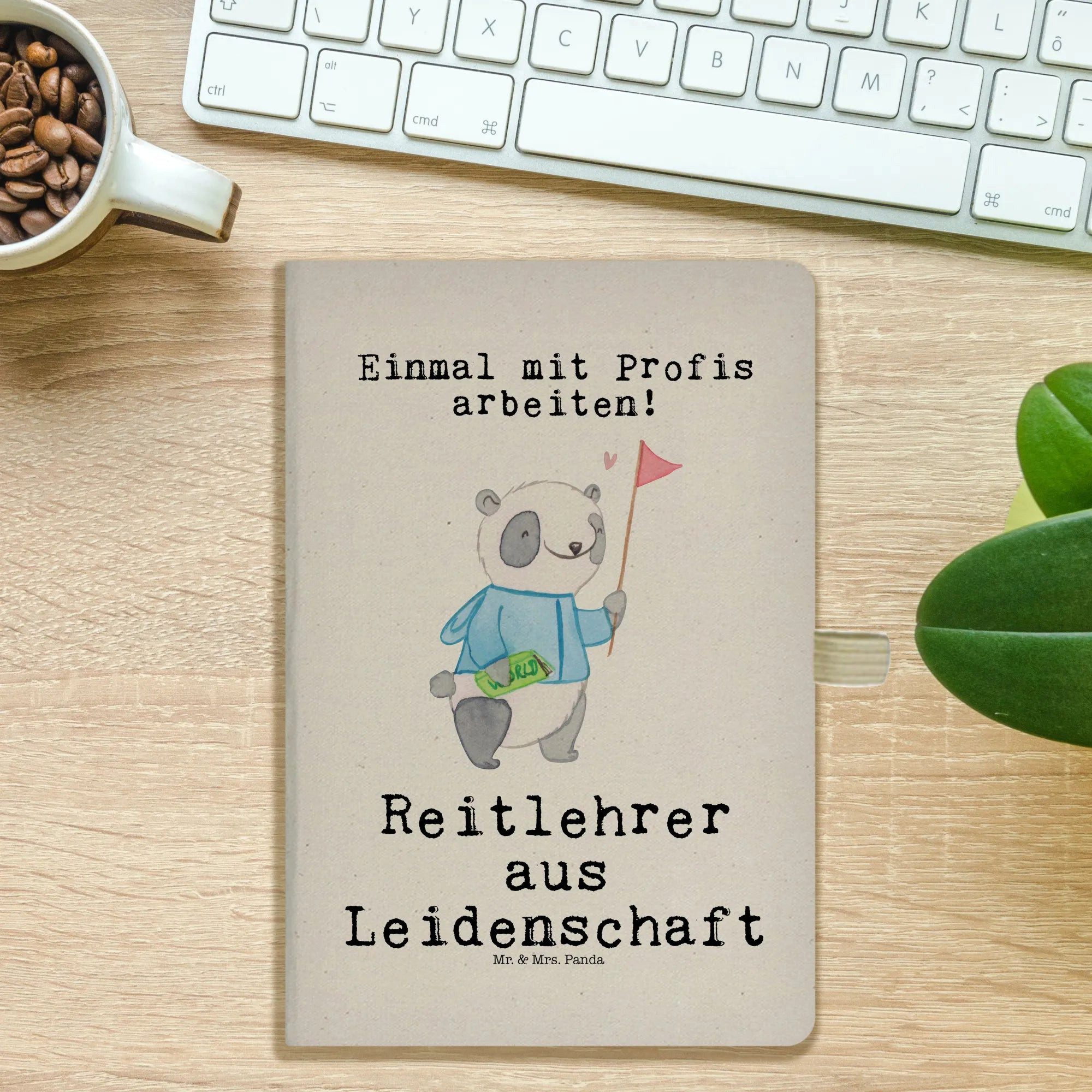 Thumbnail - Mr. & Mrs. Panda Notizbuch Reitlehrer Leidenschaft - Transparent - Geschenk, Dankeschön, A5 Plan Mr. & Mrs. Panda, Umwel...
