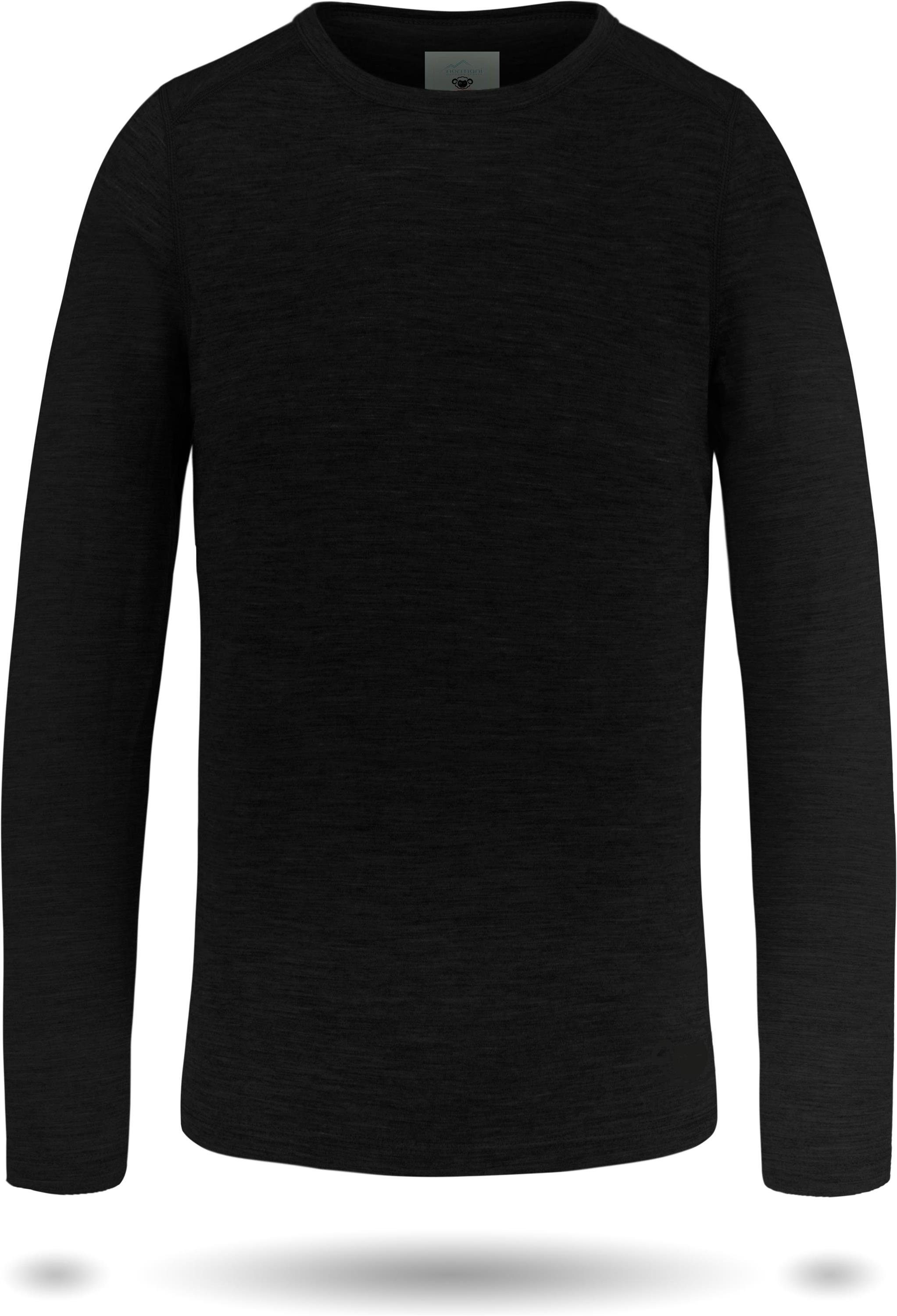 normani Funktionsshirt Kinder Merino Langarm Broome Ski-Unterhemd Thermounterwäsche Funktionsshirt aus 100% Bio-Merinowolle für Junge und Mädchen