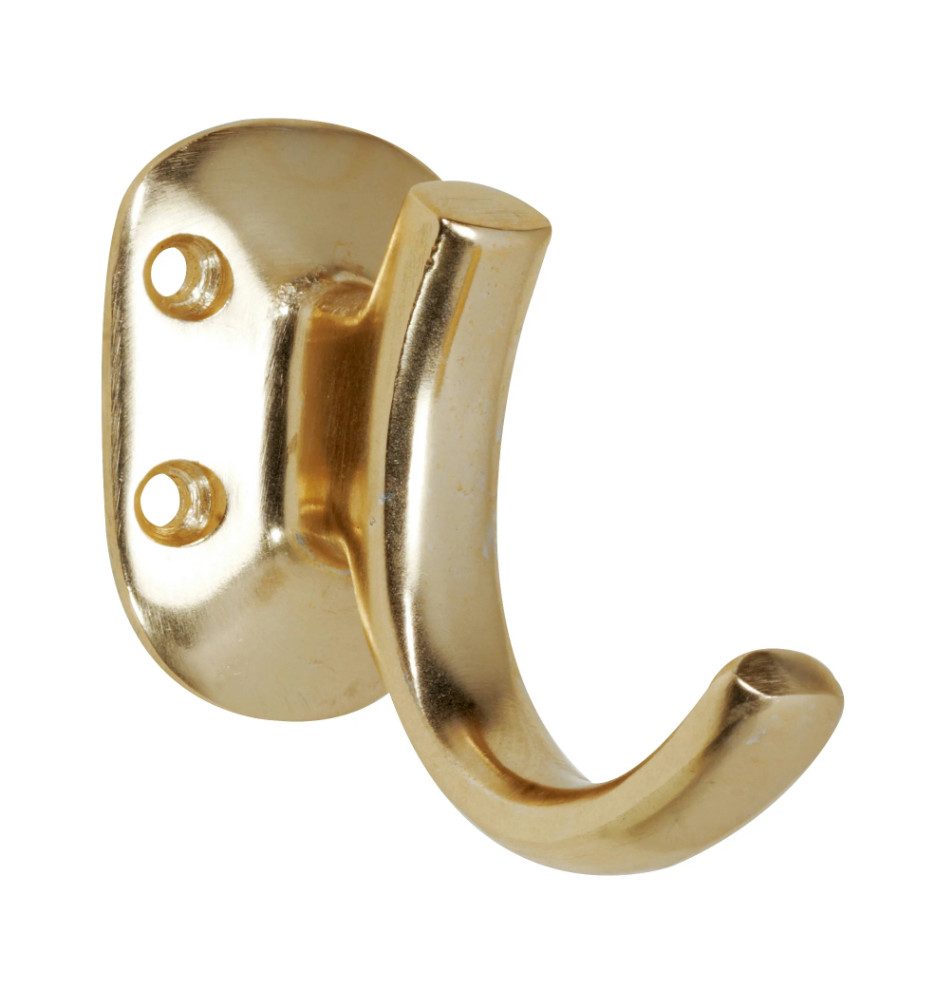 Jürgen Schwerter Hakendesign Kleiderhaken Klein und groß, 2 oder 3 Haken, Rostfreies Aluminium, Gold-Optik