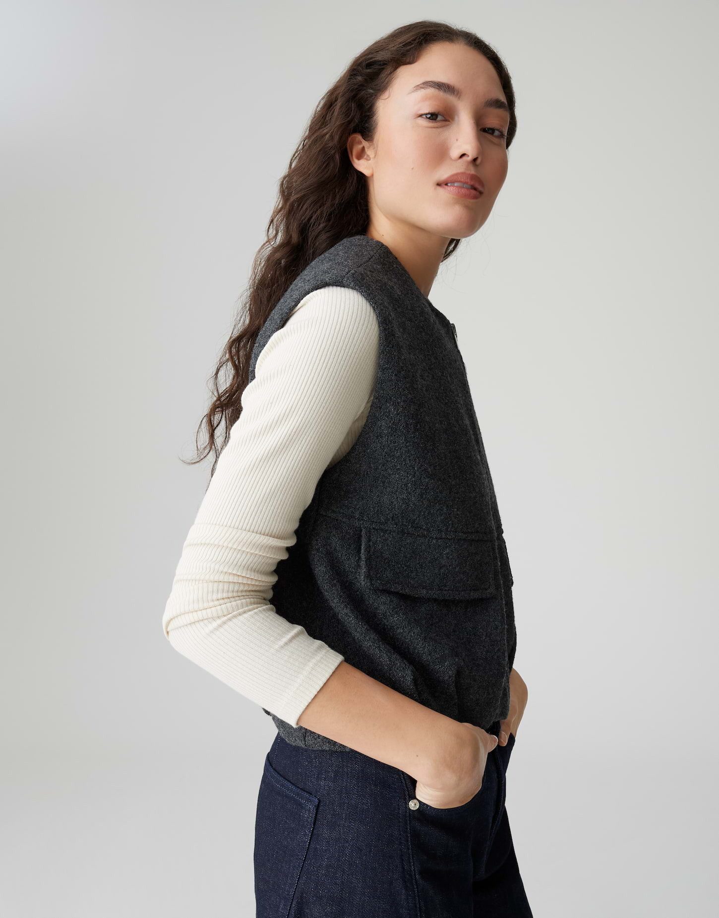 OPUS Anzugweste WOMAYA Regular im Wollmix