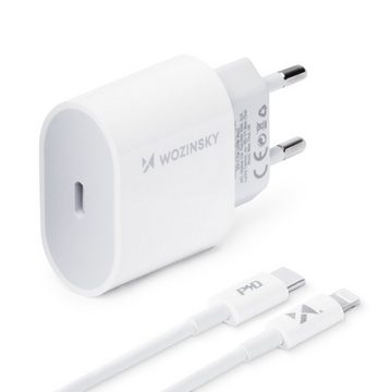 Wozinsky Schnellladegerät USB C PD 20W + USB C / iPhone-Anschluss Kabel Smartphone-Ladegerät (1-tlg)