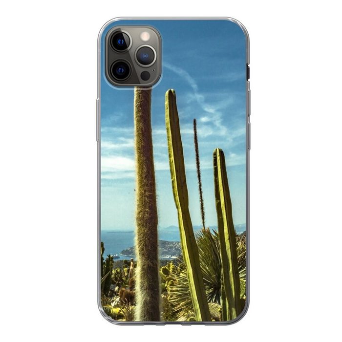 MuchoWow Handyhülle Kaktus - Meer - Himmel Handyhülle Apple iPhone 13 Pro Max Smartphone-Bumper Print Handy