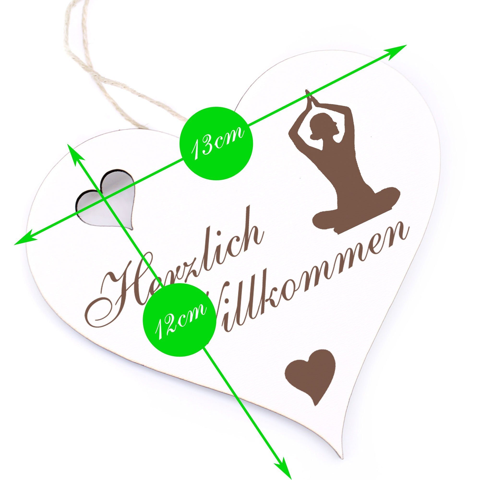 Dekolando Hängedekoration - 13x12cm Yoga Willkommen Herzlich -