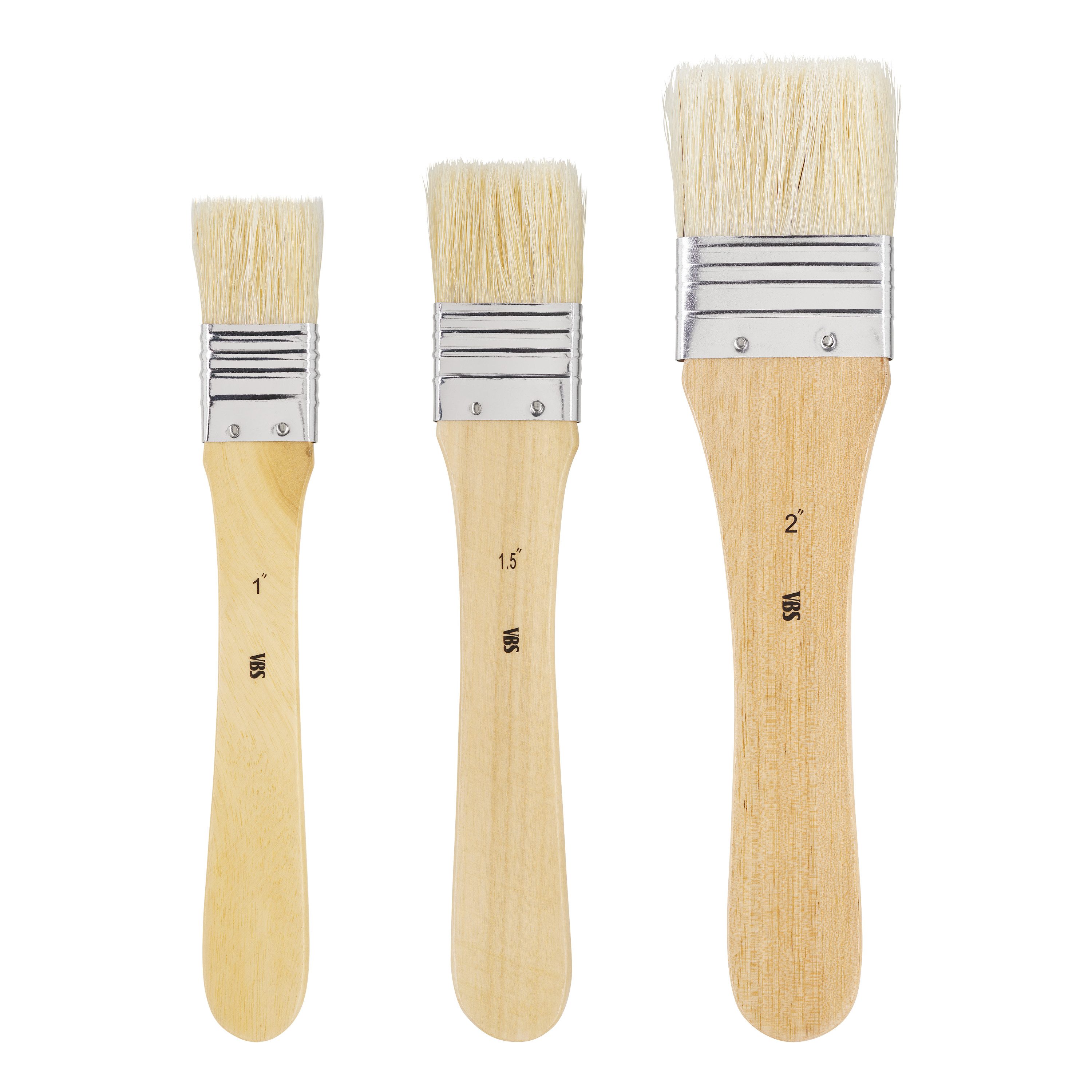 VBS Malpinsel Grundierpinsel-Set Nature, 3 Stück