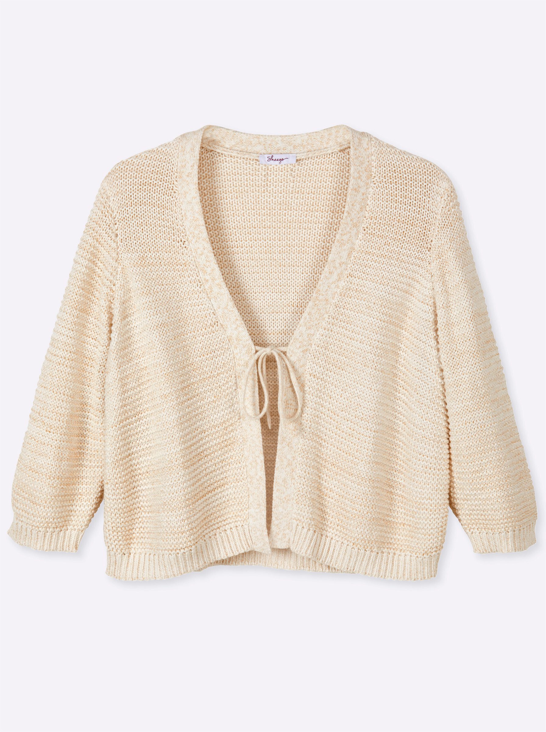 Sheego Strickjacke Strickjacke 3/4-Arm