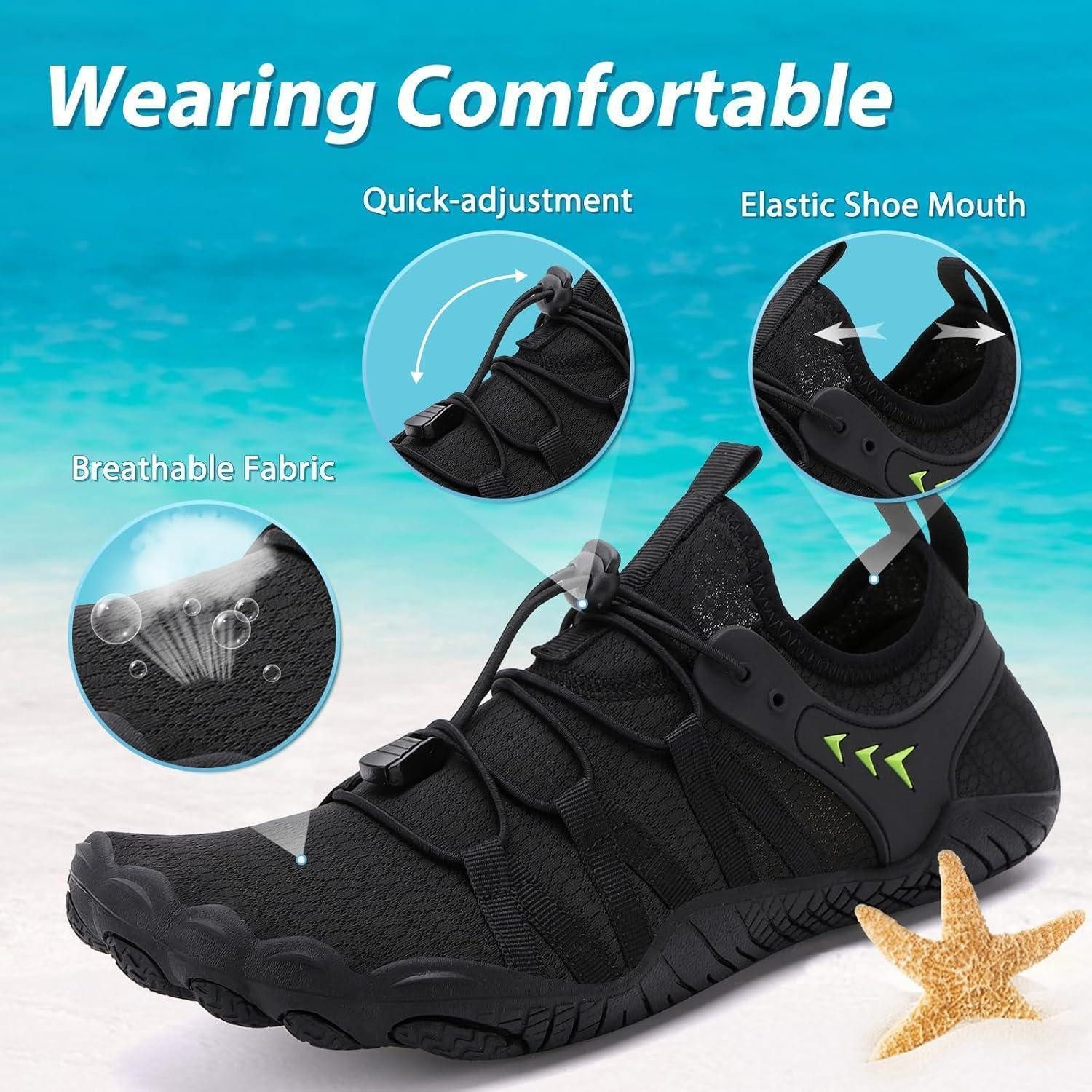 LuxusKollektion Wasserschuhe Badeschuhe Damen Herren Strandschuhe 36 EU Schwarz2 Wasserschuh
