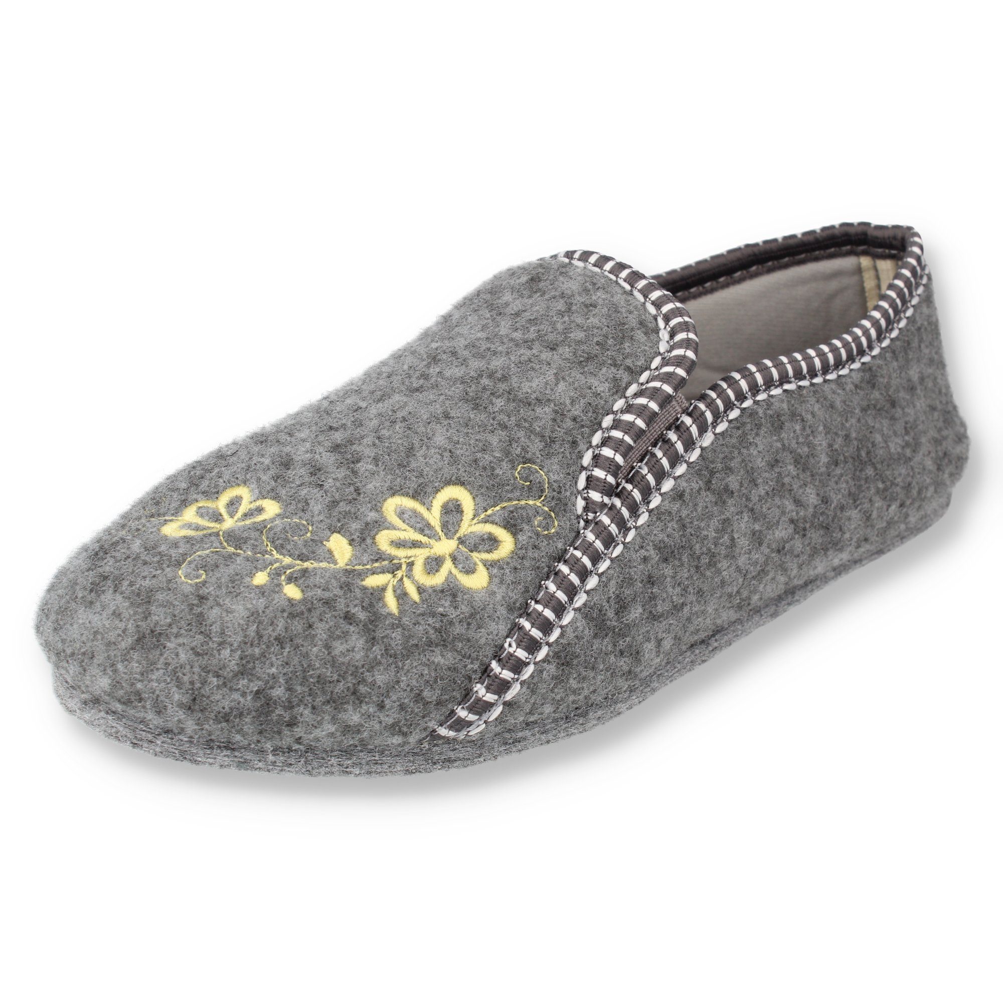 filsko Rosendaal Damen Ballerina Hausschuh mit Stickereien