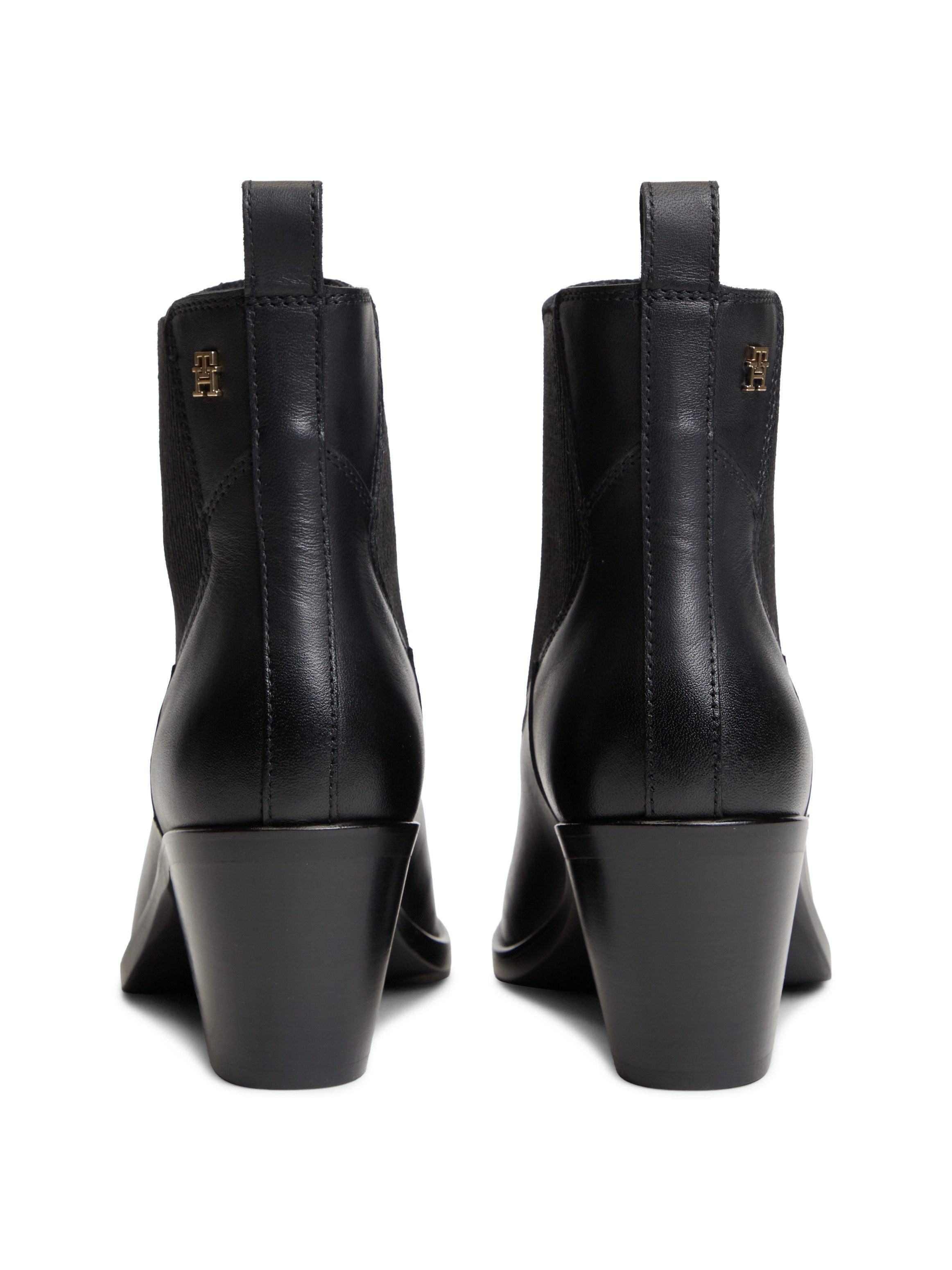 Tommy Hilfiger LEATHER WESTERN CHELSEA BOOT Chelseaboots Trichterabsatz, Westernboots, Cowboystiefelette mit TH-Logoemblem
