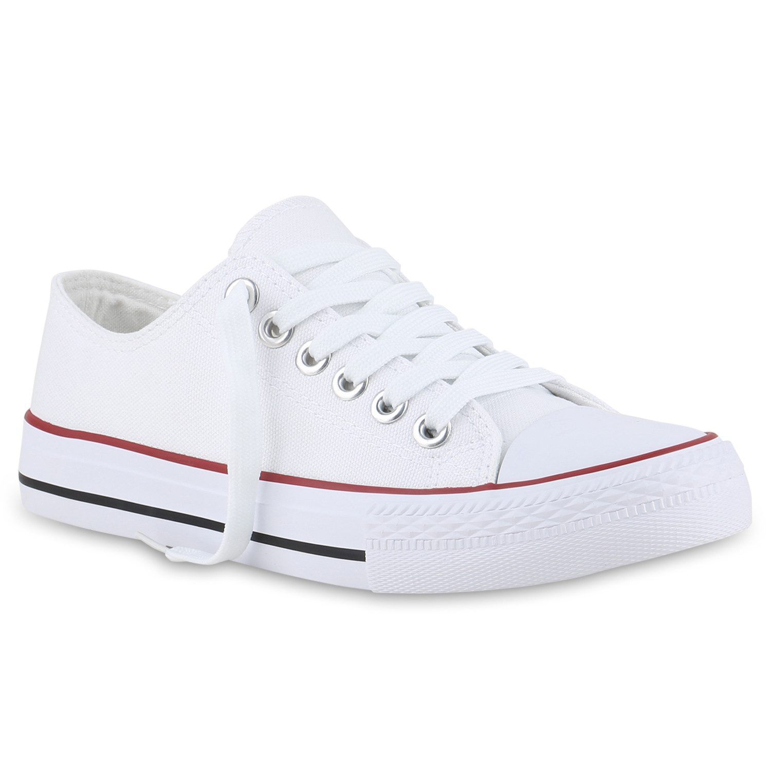 VAN HILL 841314 Sneaker Damen Sneaker Low Schnürer Bequeme Basic Stoff Freizeit