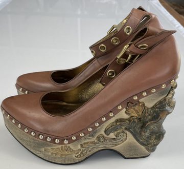 Miu Miu Miu Miu Deadstock Runway Venice Baroque Sculpted Platform Wedge Shoes Pumps