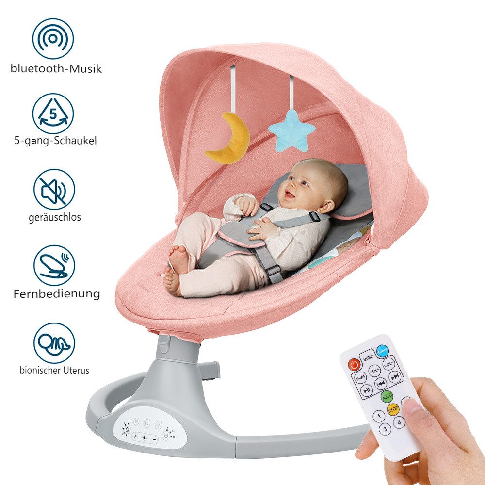 MECO Babywippe elektrische Babyschaukel Bluetooth Musik, mit Schwung in 5 G günstig online kaufen
