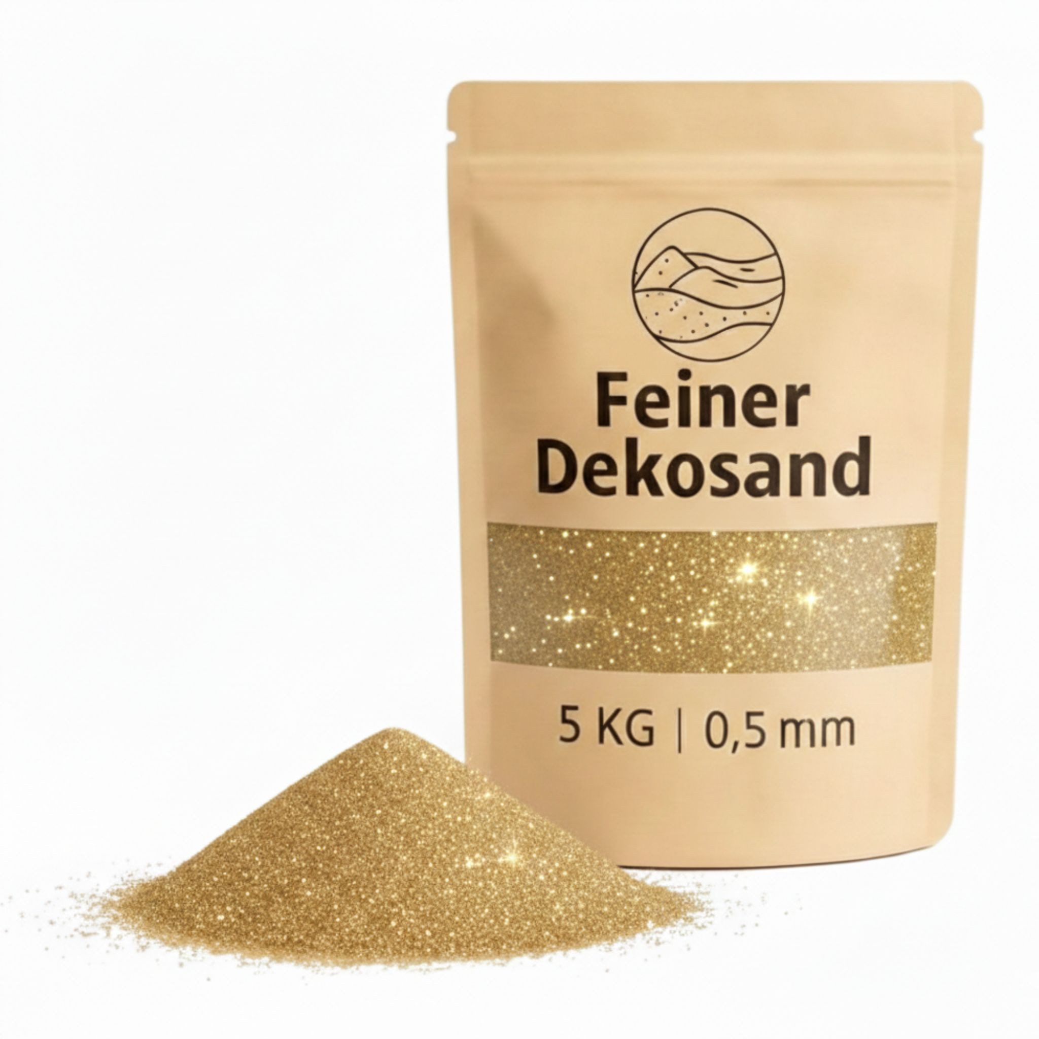 matches21 HOME & HOBBY Deko-Granulate Deko-Sand 5 KG gold Ø 0,5 mm Vasen Glas-Füllung Streudeko, (1 St), Bunter Farbsand als feines Deko-Granulat Bastelsand