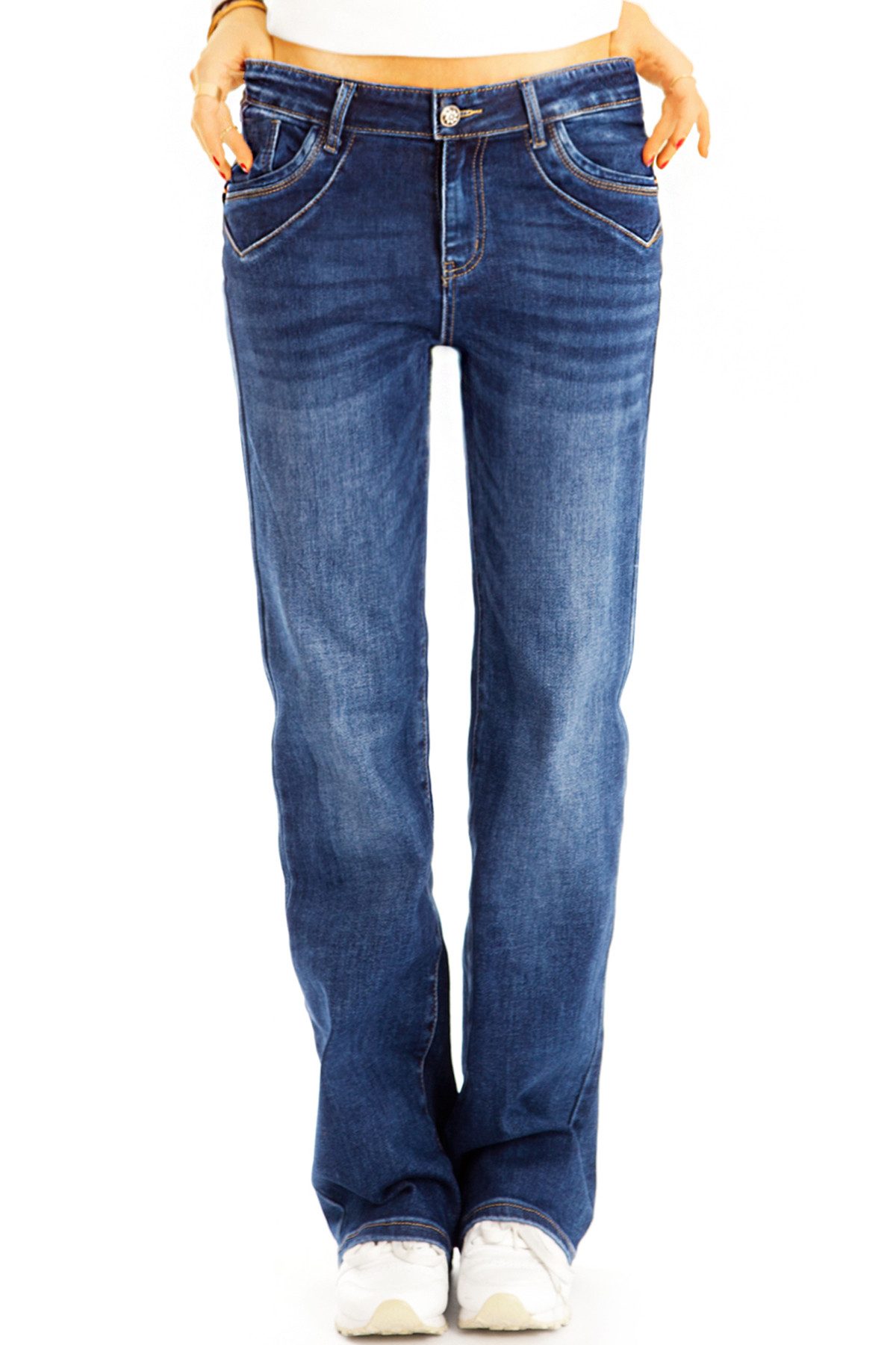 be styled Regular-fit-Jeans Regular fit Medium waist Jeans Hose bequem - Damen - j46L-1 5-Pocket-Style