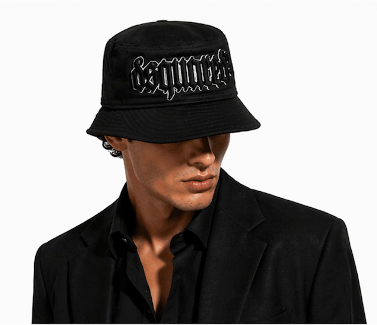 Dsquared2 Fischerhut Gothic Icon Retro Bucket Hat Cap Mütze Rare Neu Unisex Markantes, dreidimensional gesticktes DSQUARED2 Logo
