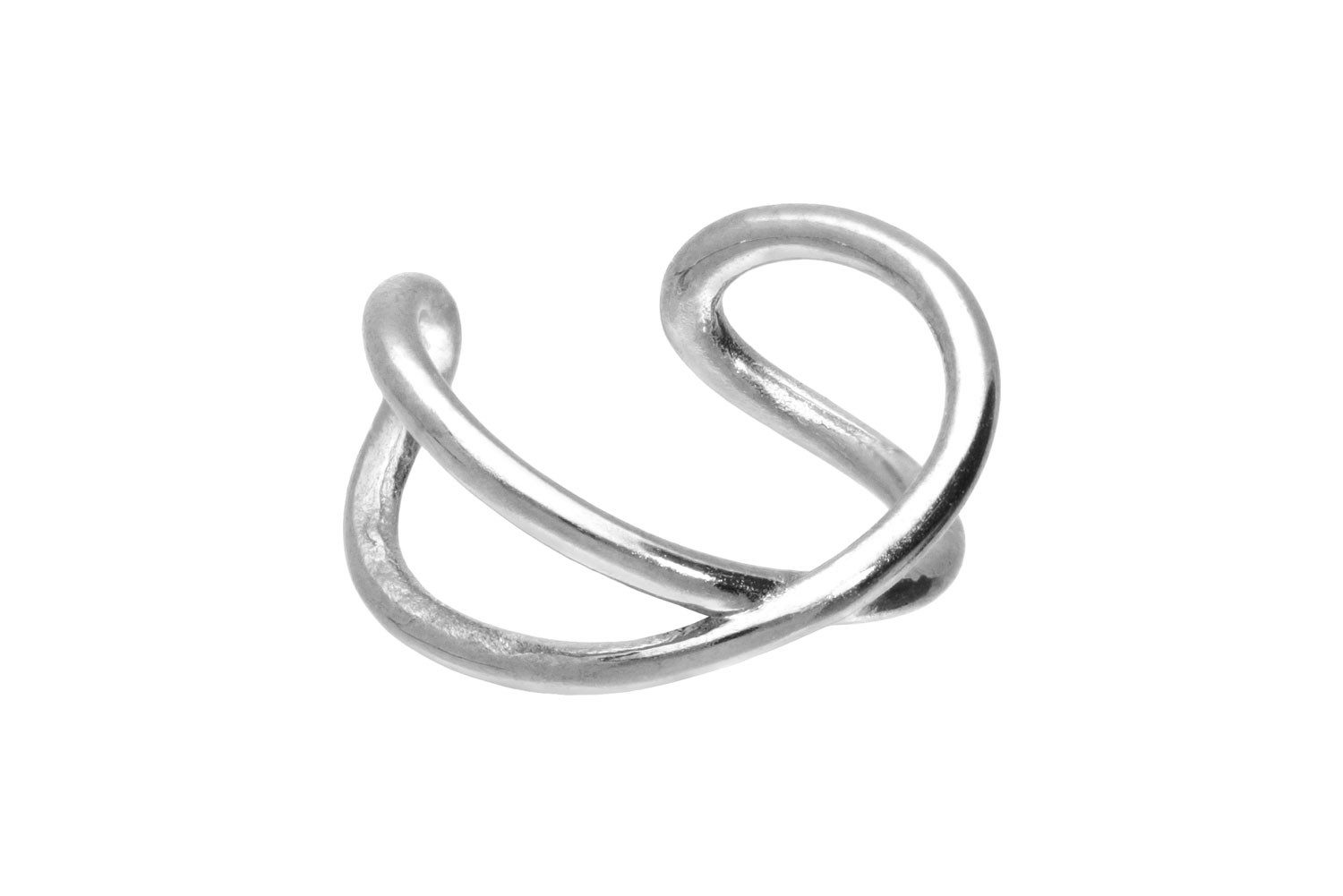 PIERCINGLINE Fake-Spirale Chirurgenstahl Fake Ohrring 2 RINGE ÜBERKREUZT (Fake Piercing-Ringe, 1-tlg)