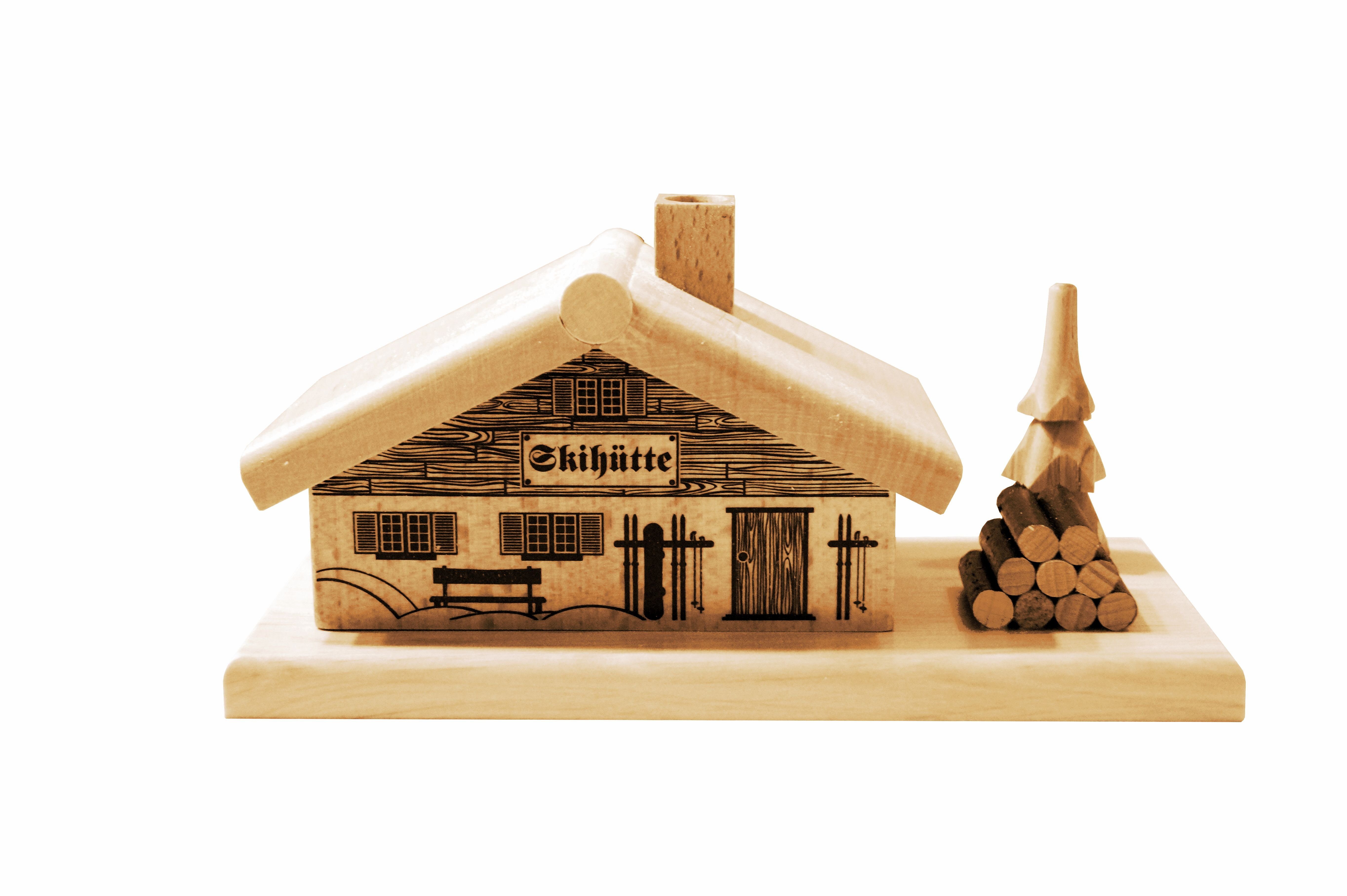 Spielwarenmacher Günther e.K. Räucherofen Räucherhaus Skihütte Höhe=17cm NEU