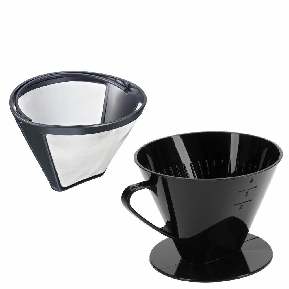 WESTMARK Permanentfilter Set, 2tlg., Dauerfilter + Kaffeefilter Gr.4, Four, PP, Edelstahl