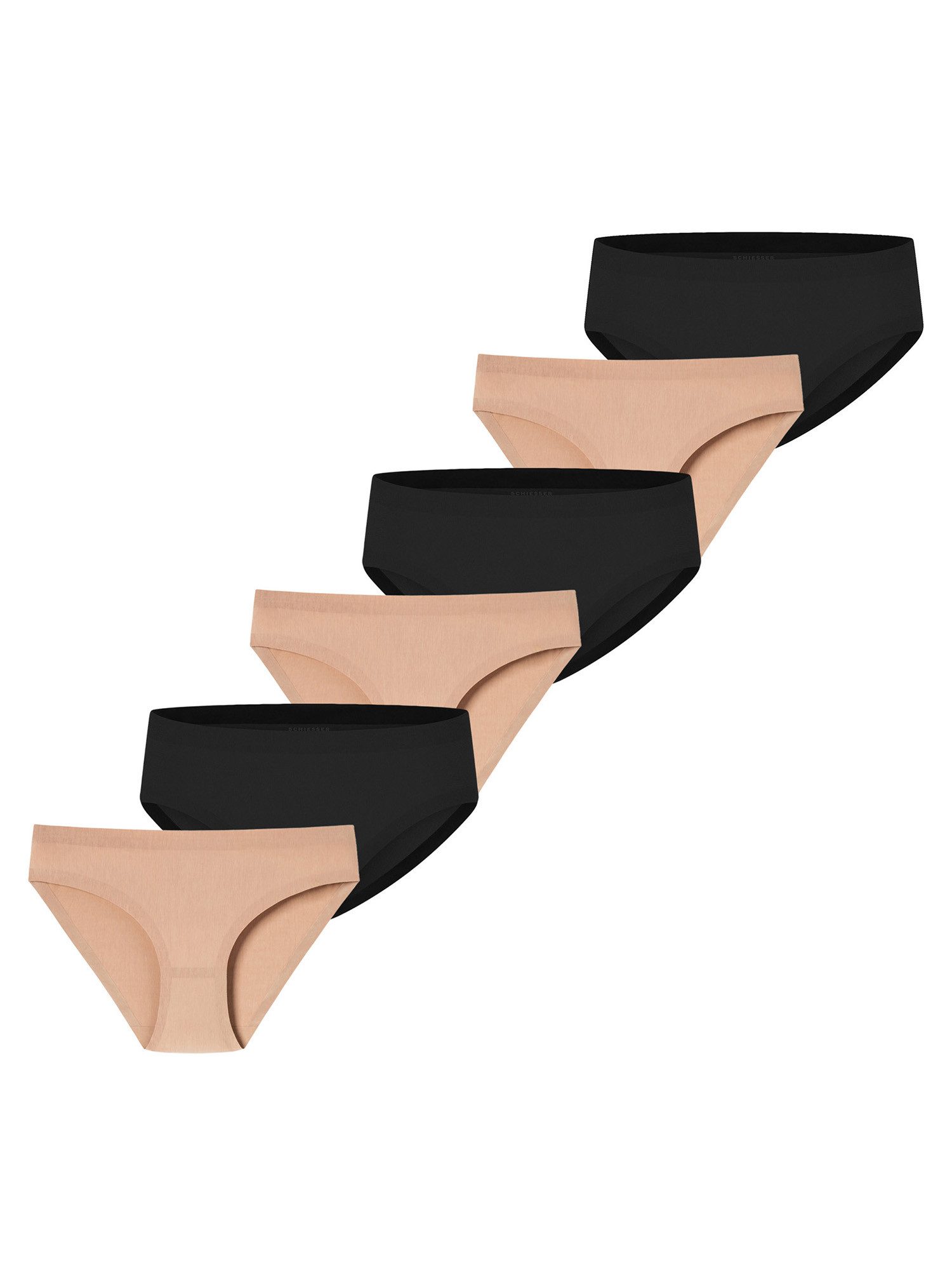 Schiesser Slip Invisible Cotton (6-St) Unterhose, Basic Slip, Slip