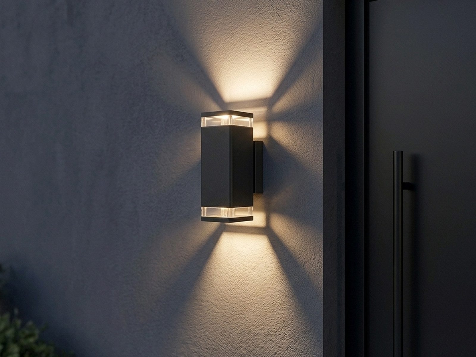 smartwares LED Außen-Wandleuchte, LED wechselbar, Warmweiß, Fassadenlampe Haus-wand beleuchten Fassadenbeleuchtung Up Down H: 23cm