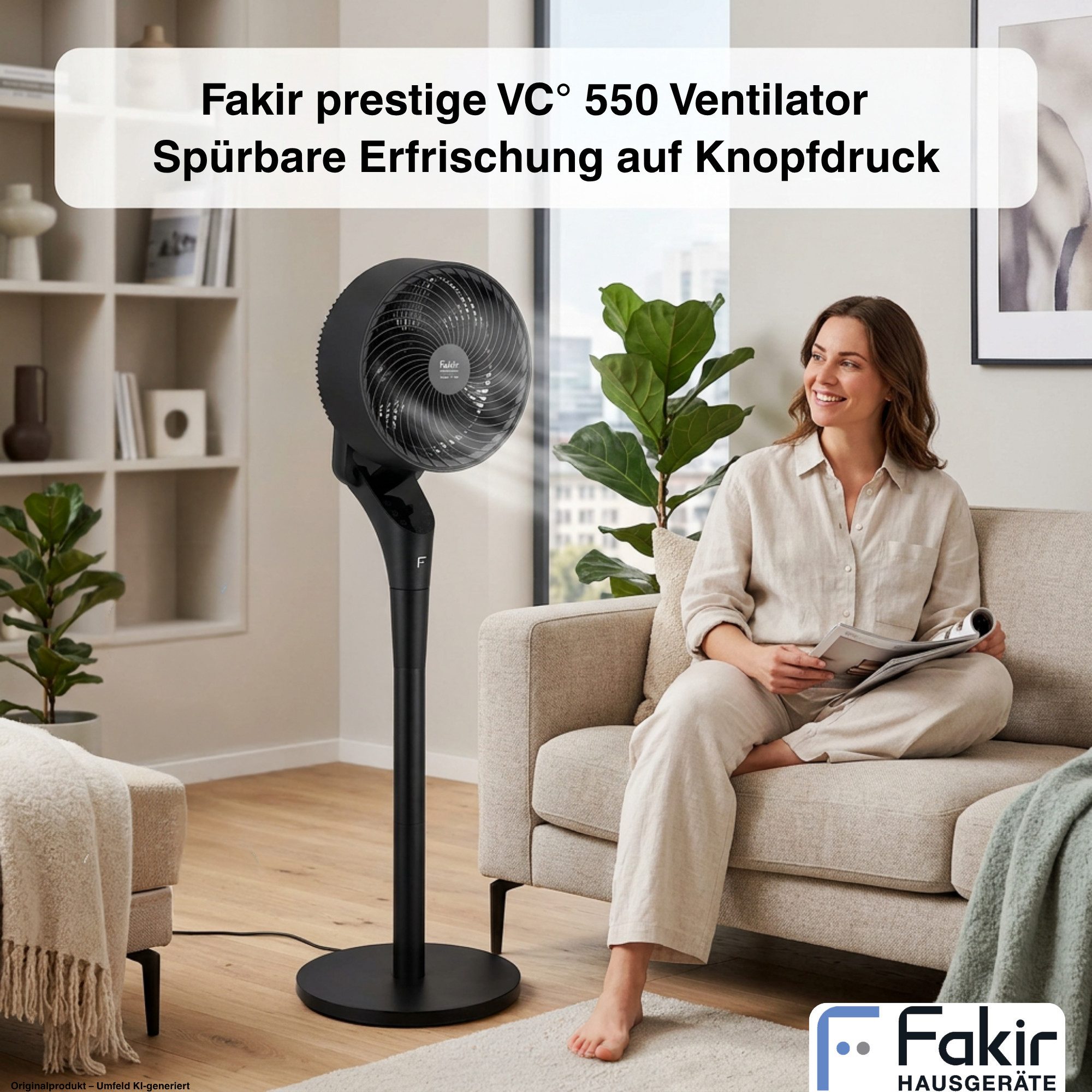FAKIR Standventilator Stand Tisch Ventilator 2in1 prestige VC550 3D Oszilation